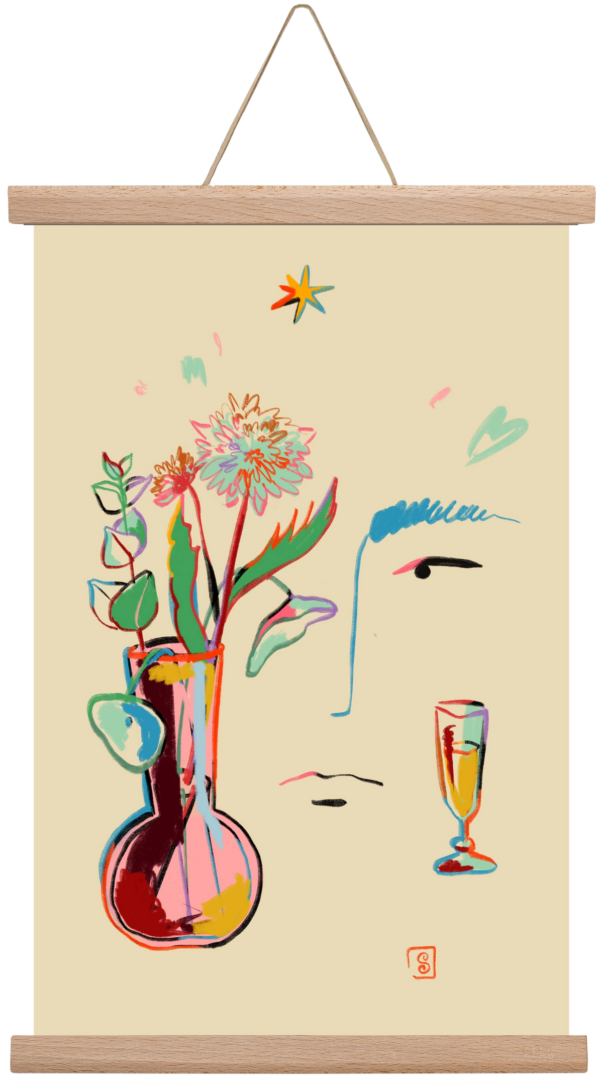 MAKE A WISH, 30x45 cm (30x45 cm), Tölgy akasztó