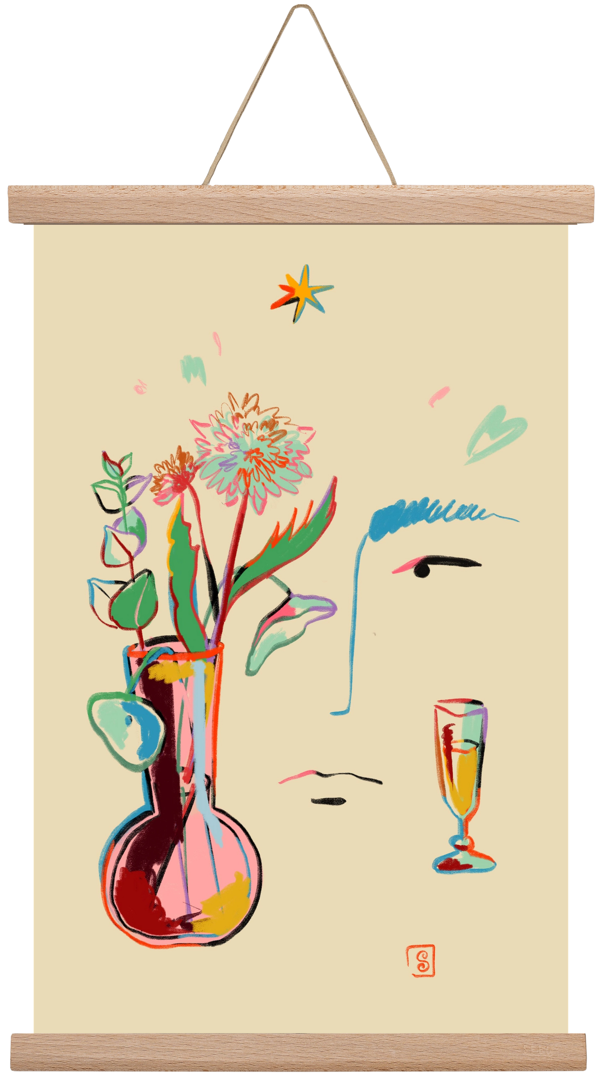 MAKE A WISH, 30x45 cm (30x45 cm), Tölgy akasztó