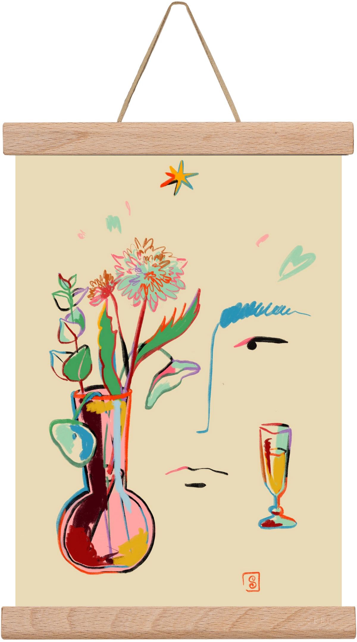 MAKE A WISH, 20x30 cm (20x30 cm), Tölgy akasztó