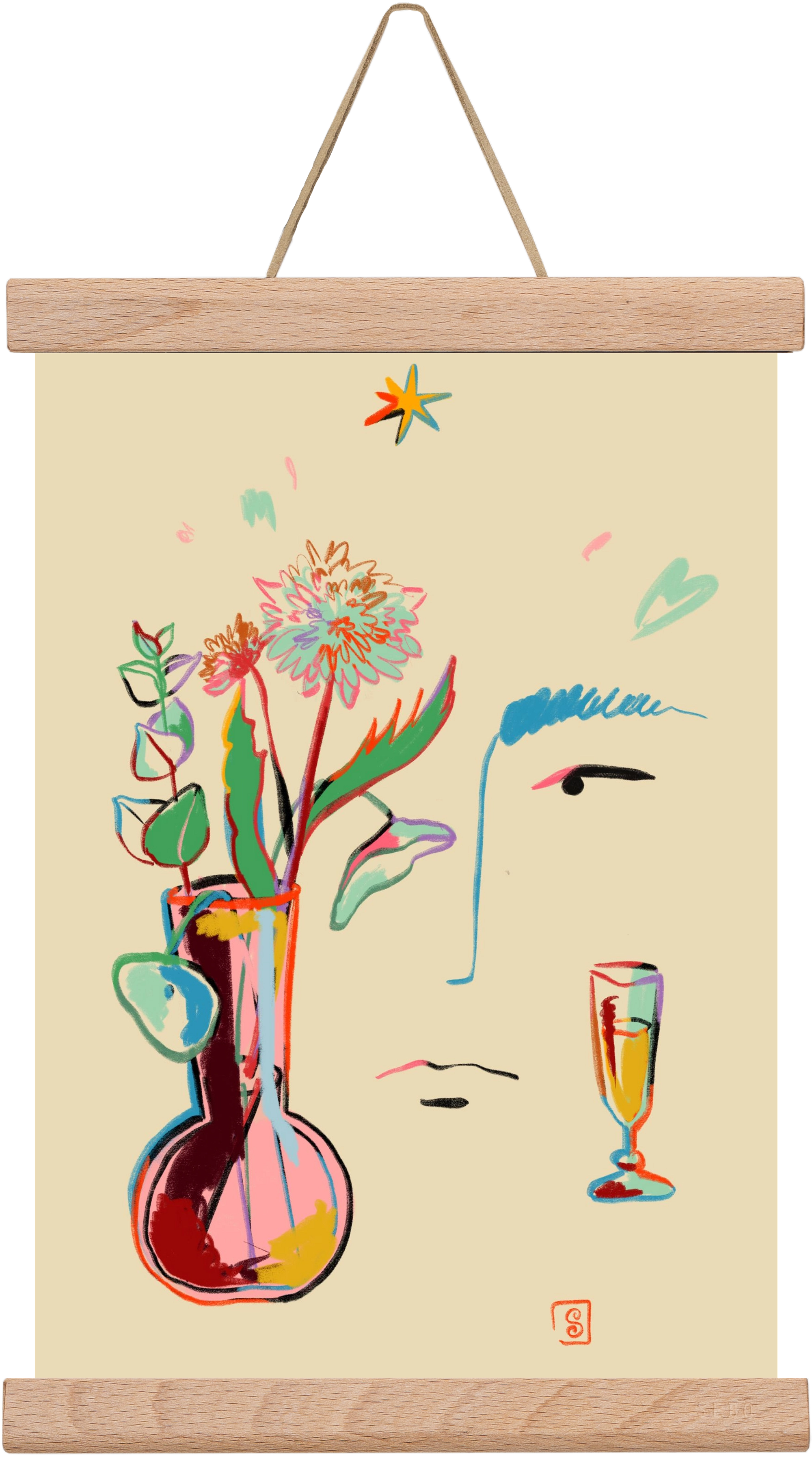 MAKE A WISH, 20x30 cm (20x30 cm), Tölgy akasztó