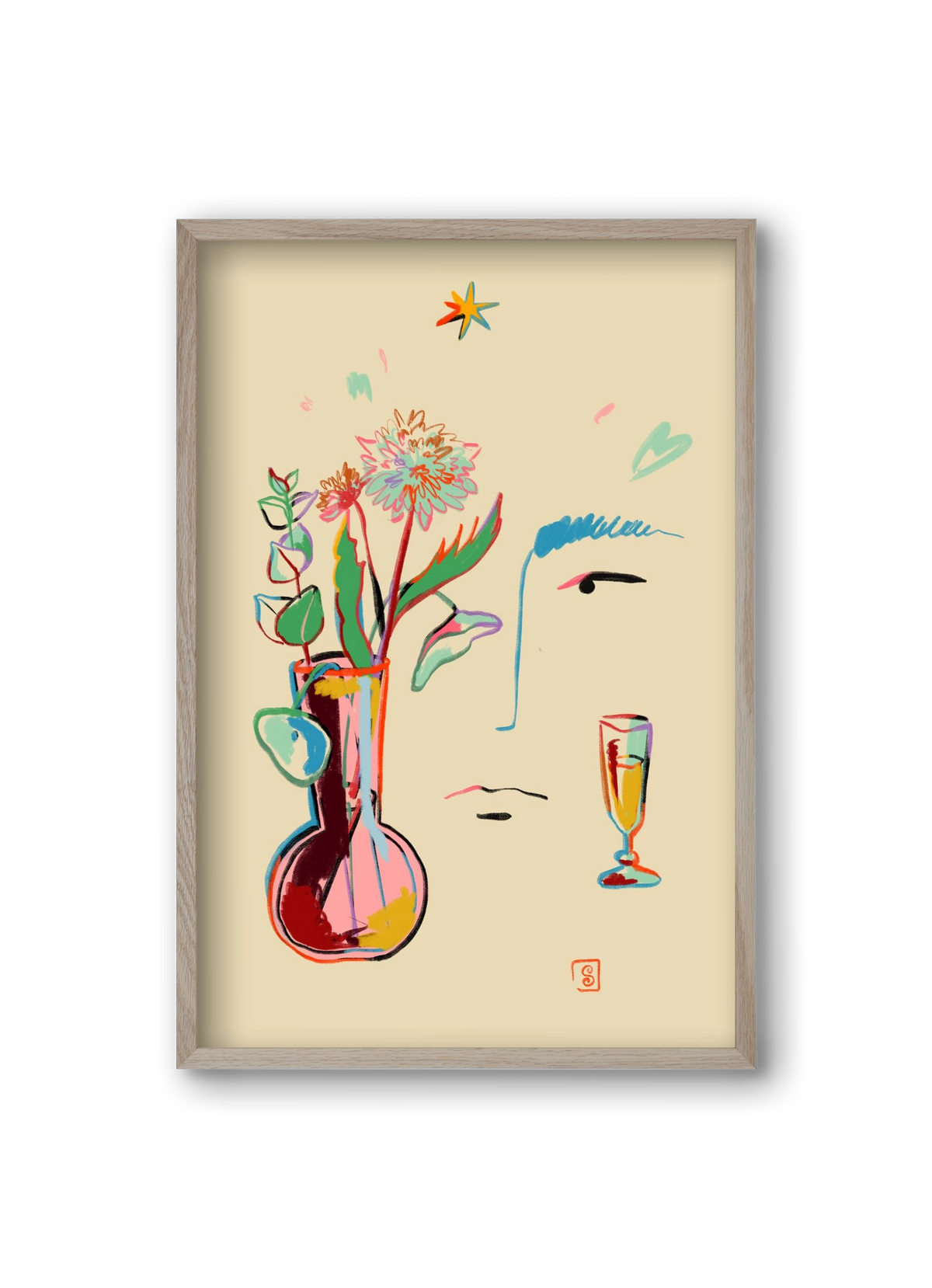 MAKE A WISH, 20x30 cm (20x30 cm), Tölgy keret