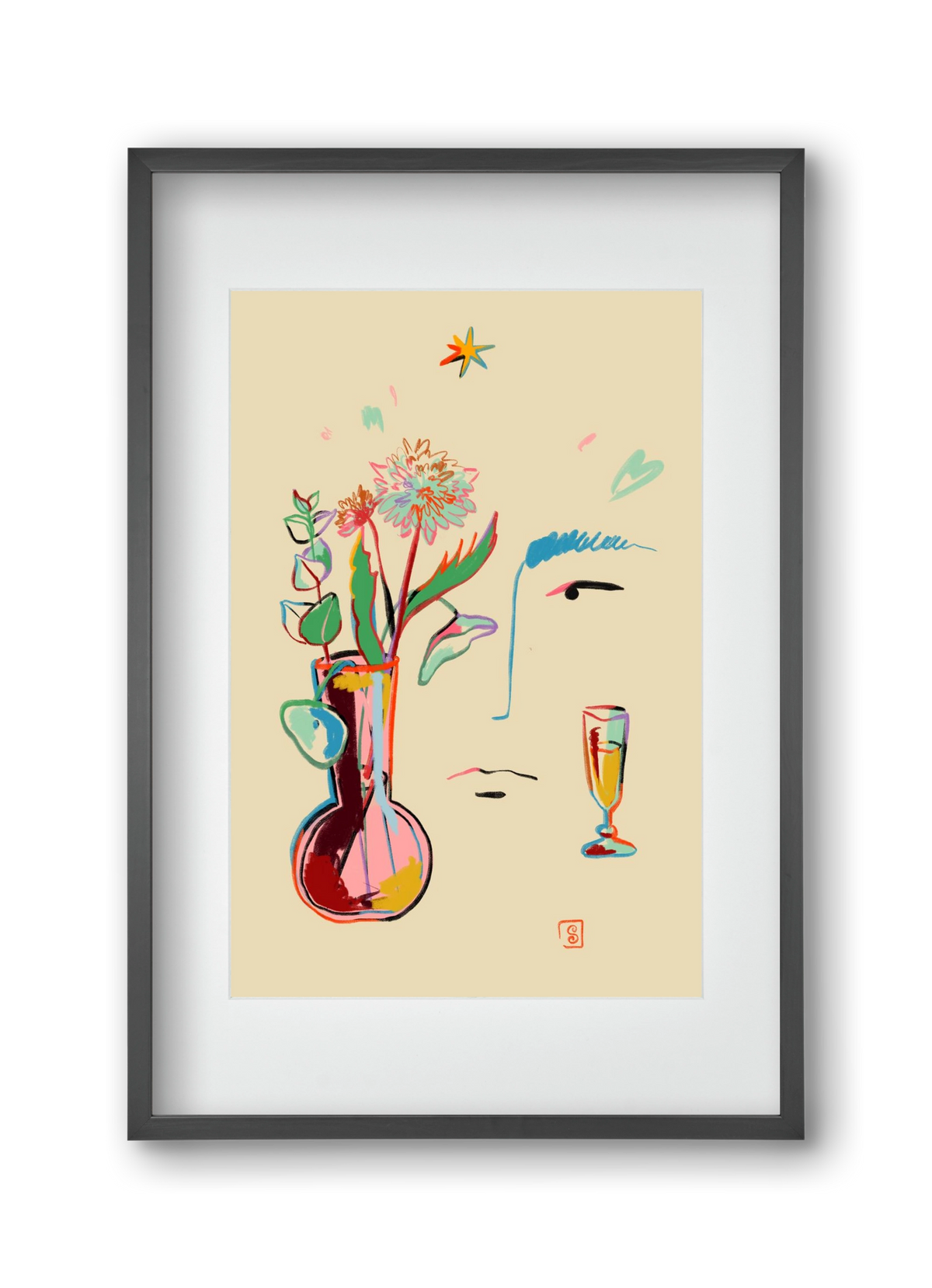 MAKE A WISH, 30x45 cm (20x30 cm), Fekete keret, paszpartuval