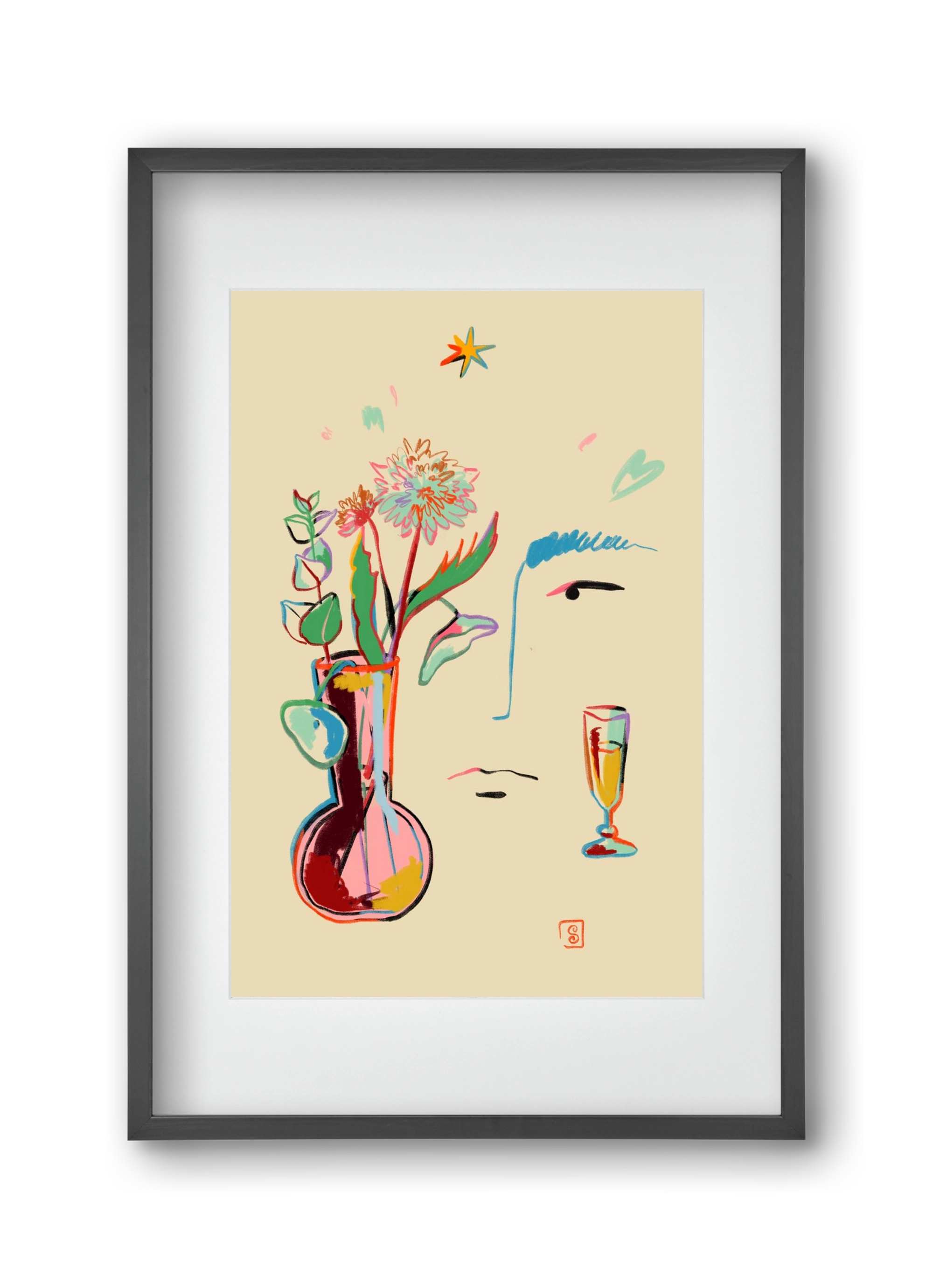 MAKE A WISH, 30x45 cm (20x30 cm), Fekete keret, paszpartuval