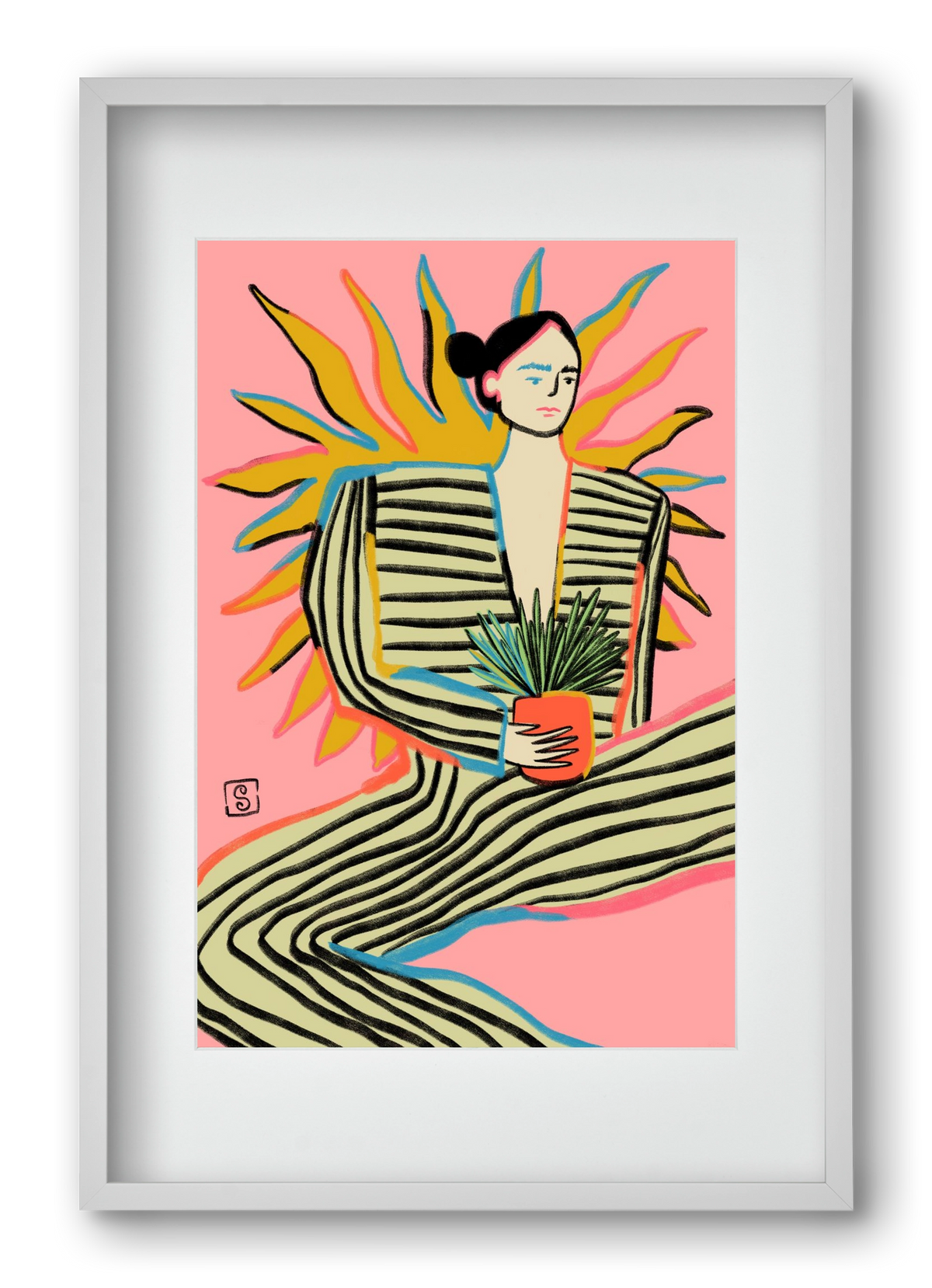 SUN POWER, 40x60 cm (30x45 cm), Fehér keret, paszpartuval