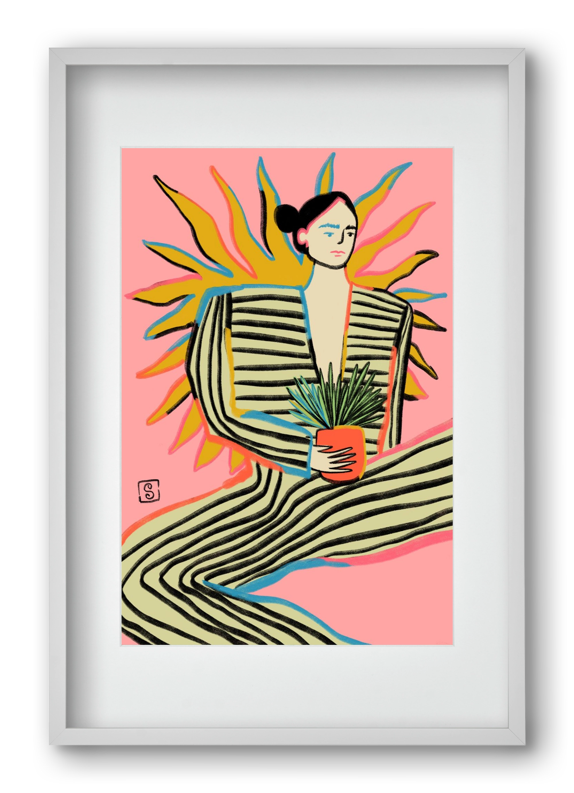 SUN POWER, 40x60 cm (30x45 cm), Fehér keret, paszpartuval