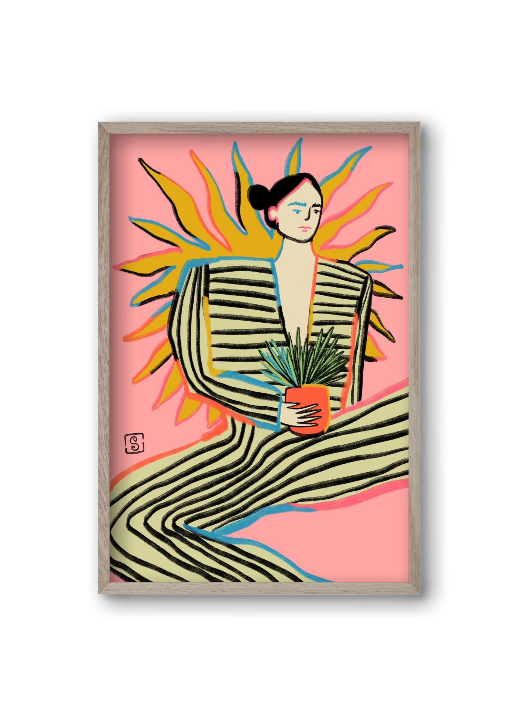 SUN POWER, 20x30 cm (20x30 cm), Tölgy keret