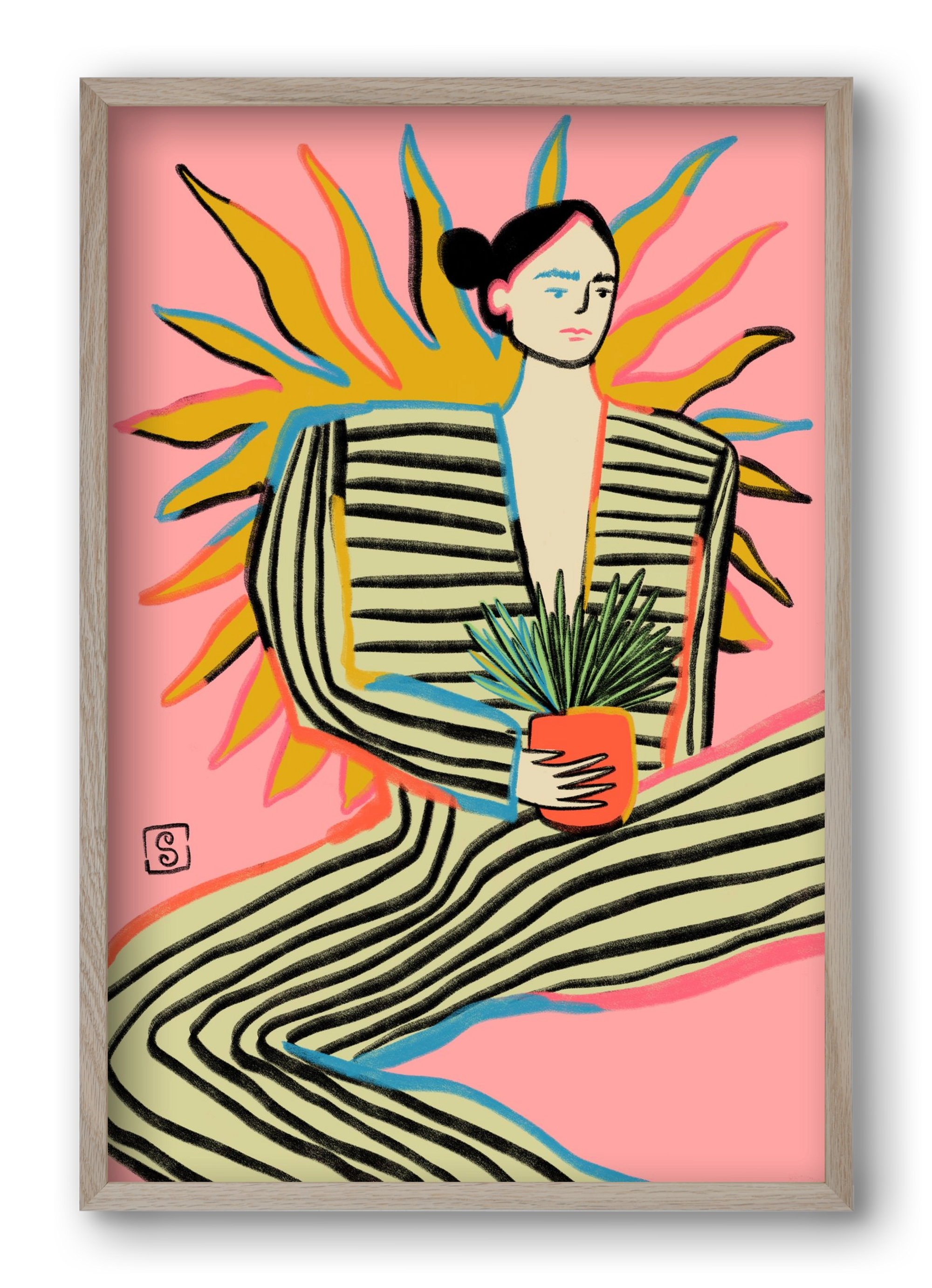 SUN POWER, 40x60 cm (40x60 cm), Tölgy keret