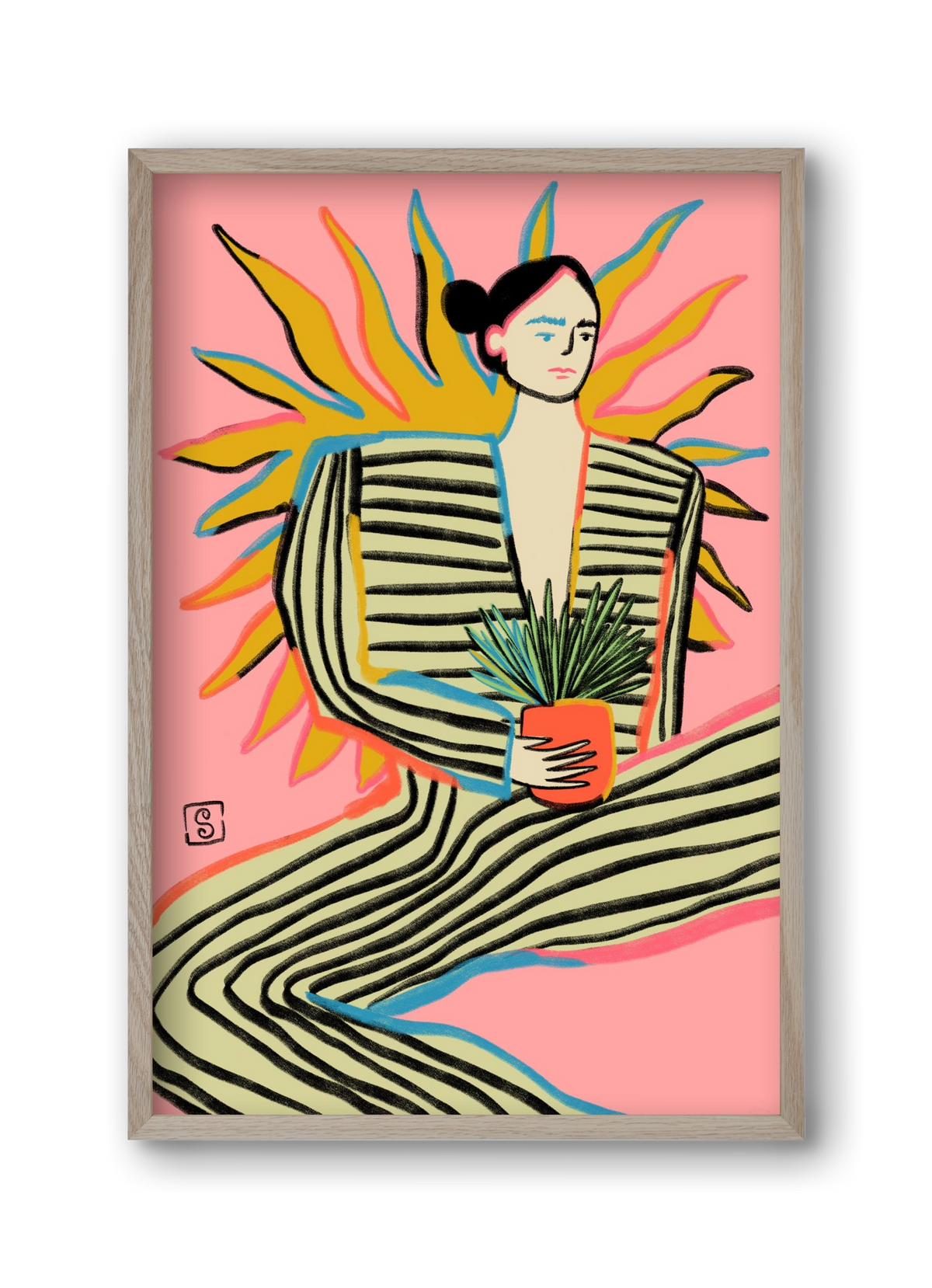 SUN POWER, 30x45 cm (30x45 cm), Tölgy keret