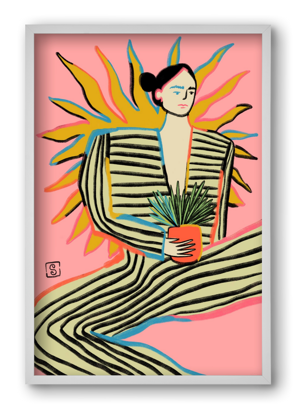 SUN POWER, 40x60 cm (40x60 cm), Fehér keret