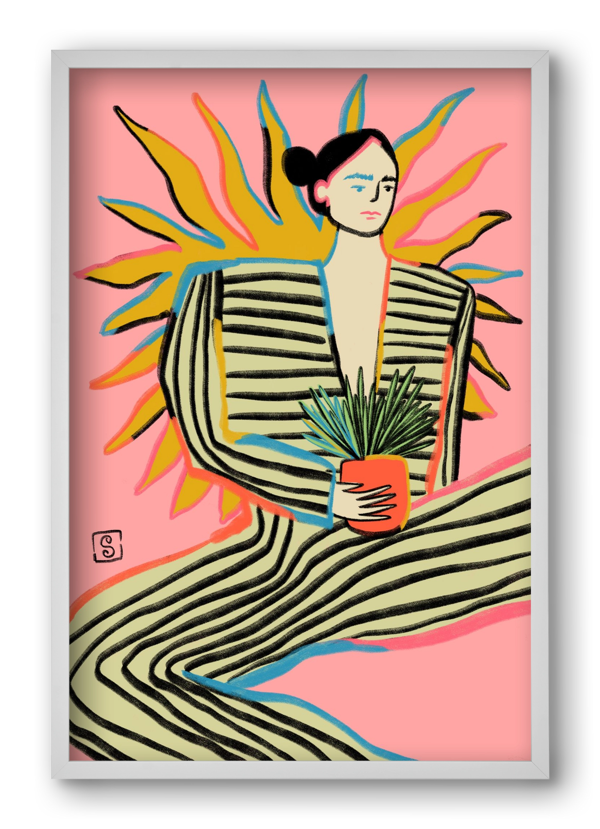 SUN POWER, 40x60 cm (40x60 cm), Fehér keret