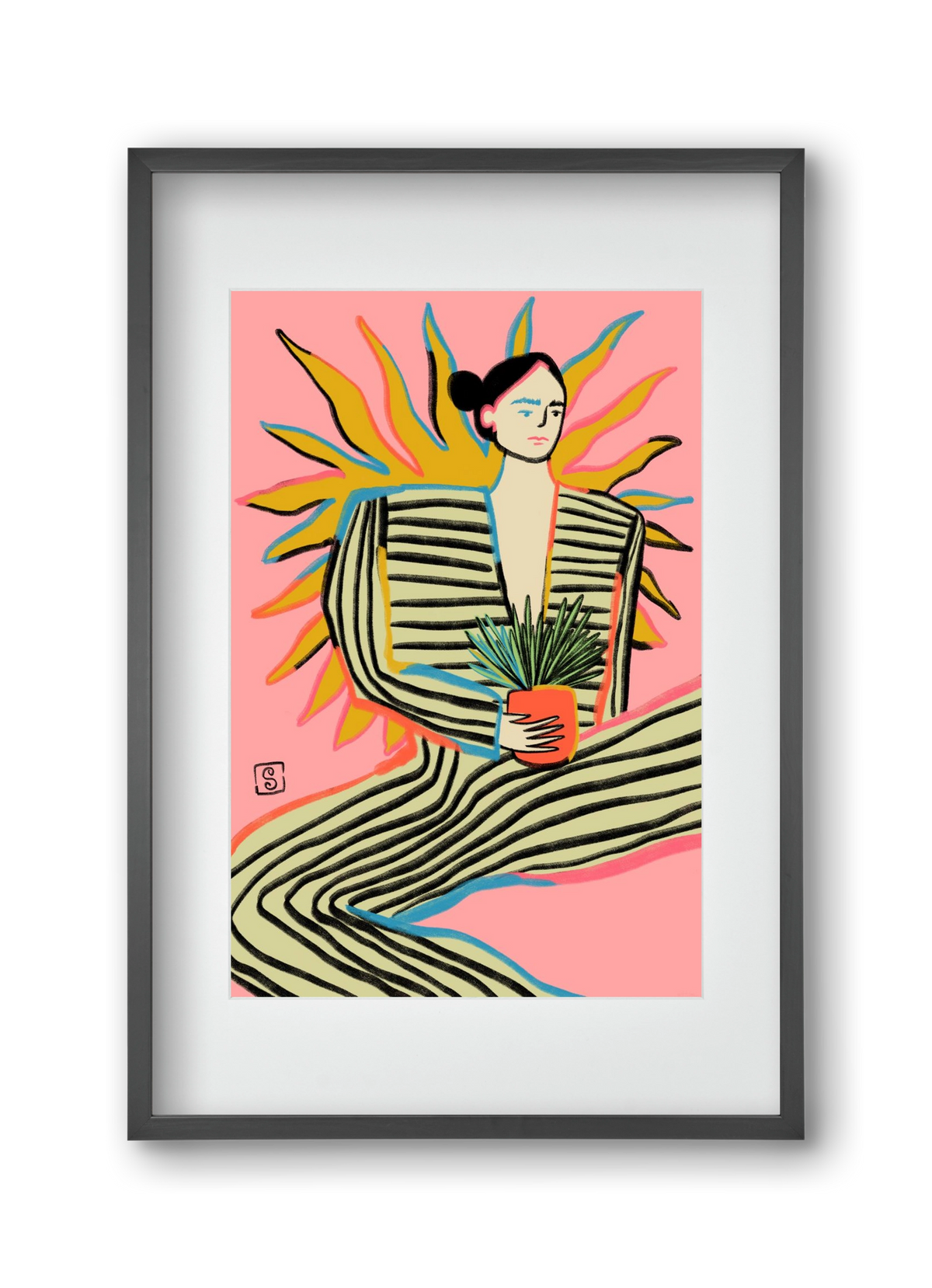 SUN POWER, 30x45 cm (20x30 cm), Fekete keret, paszpartuval