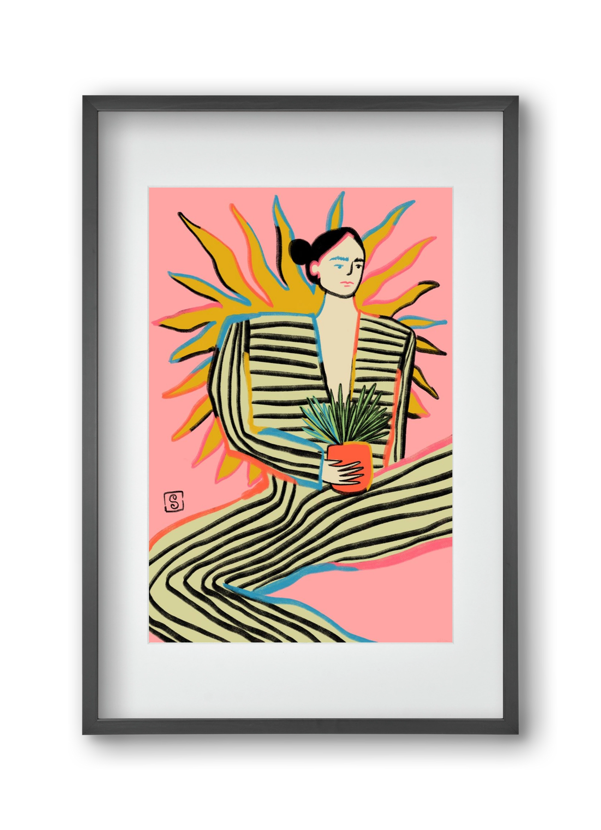 SUN POWER, 30x45 cm (20x30 cm), Fekete keret, paszpartuval