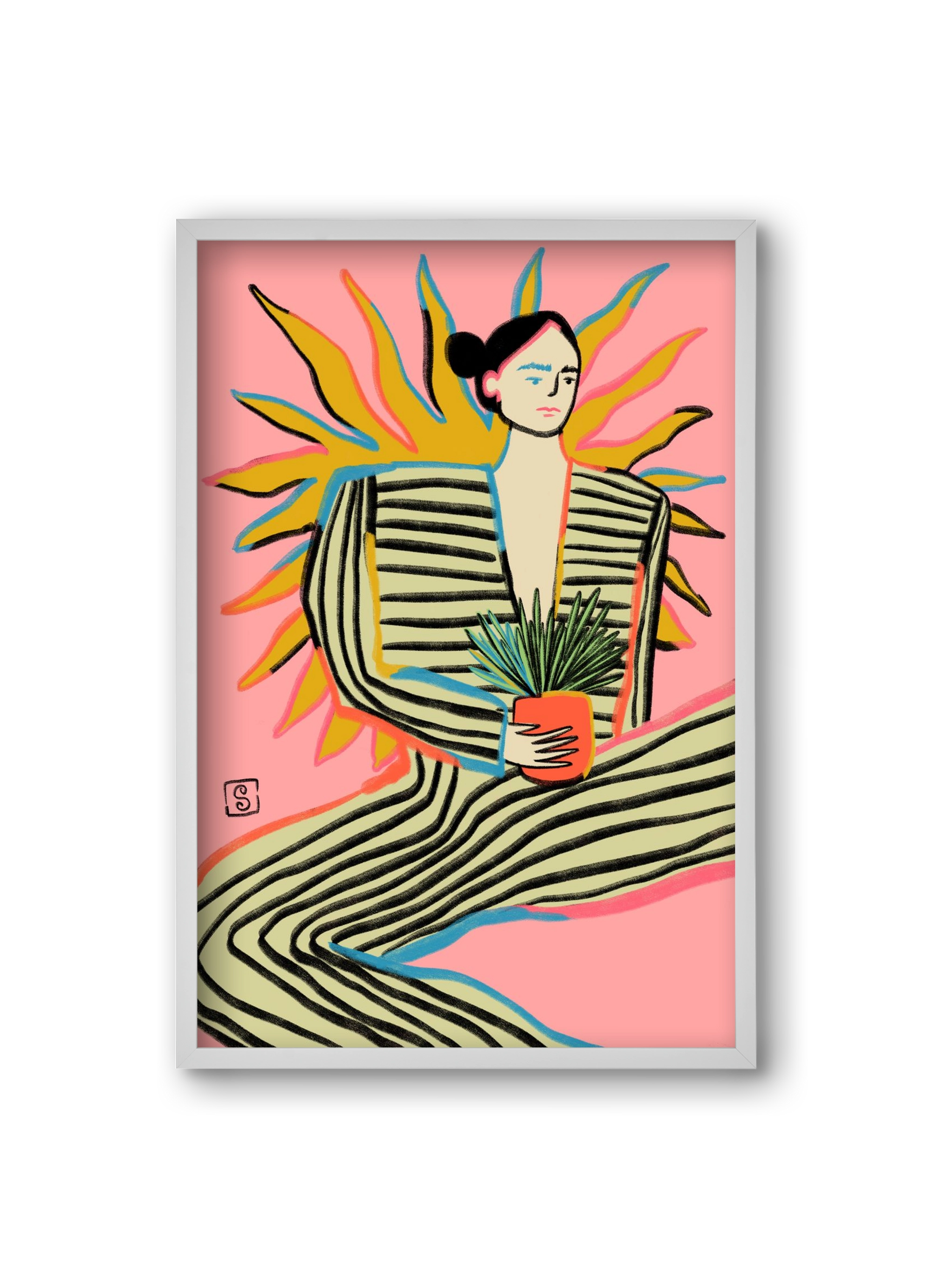 SUN POWER, 20x30 cm (20x30 cm), Fehér keret