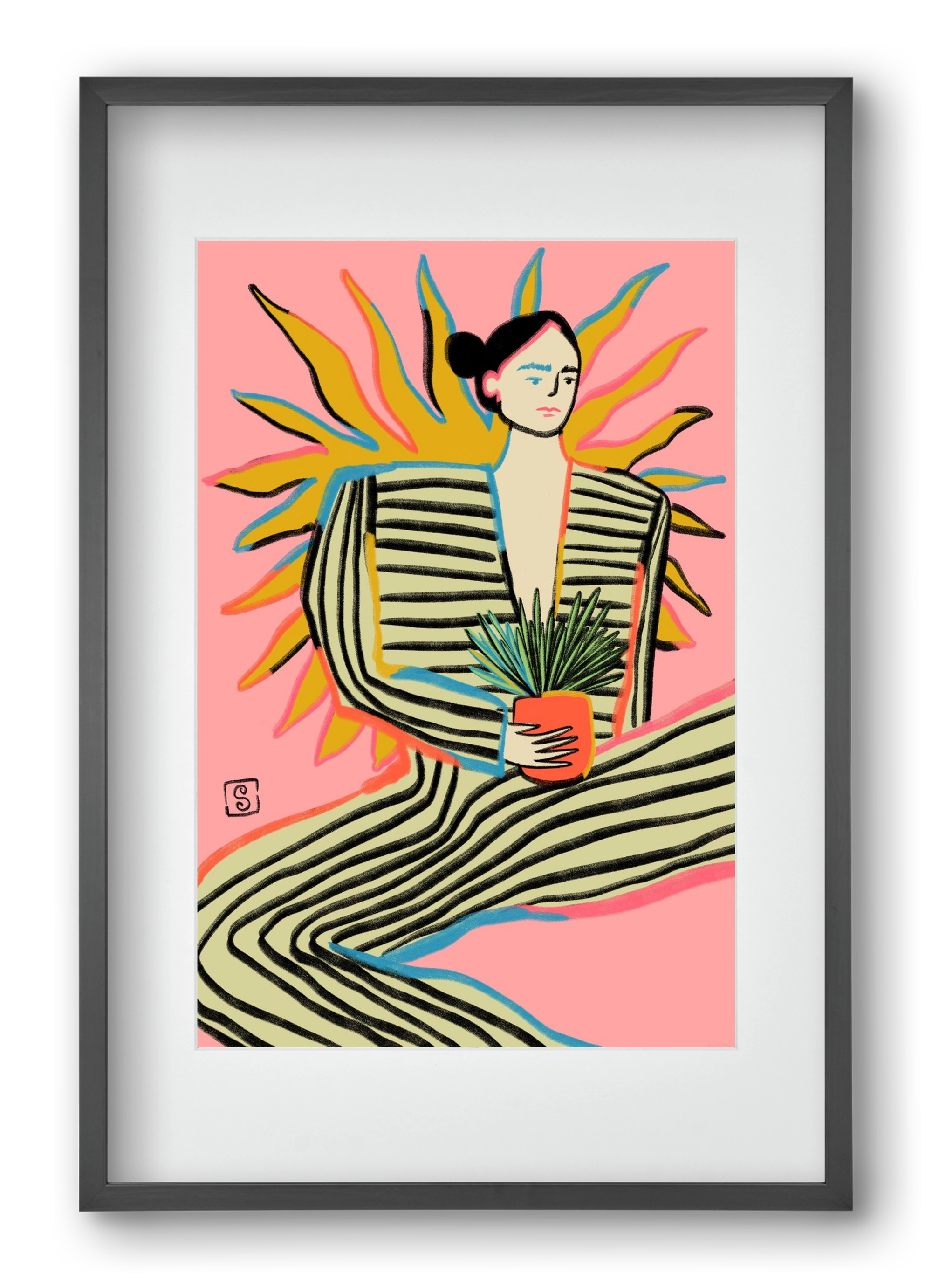 SUN POWER, 40x60 cm (30x45 cm), Fekete keret, paszpartuval