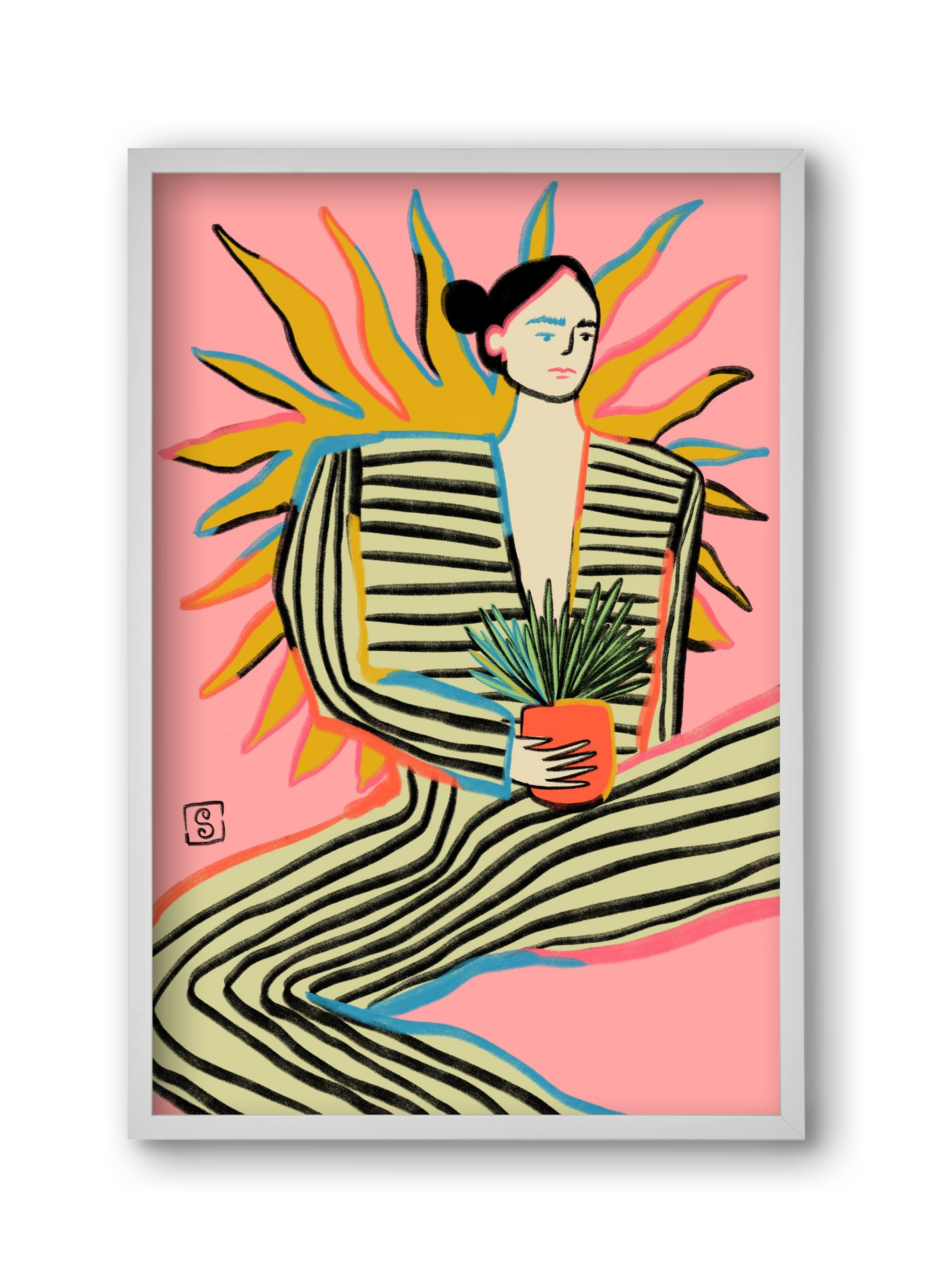 SUN POWER, 30x45 cm (30x45 cm), Fehér keret