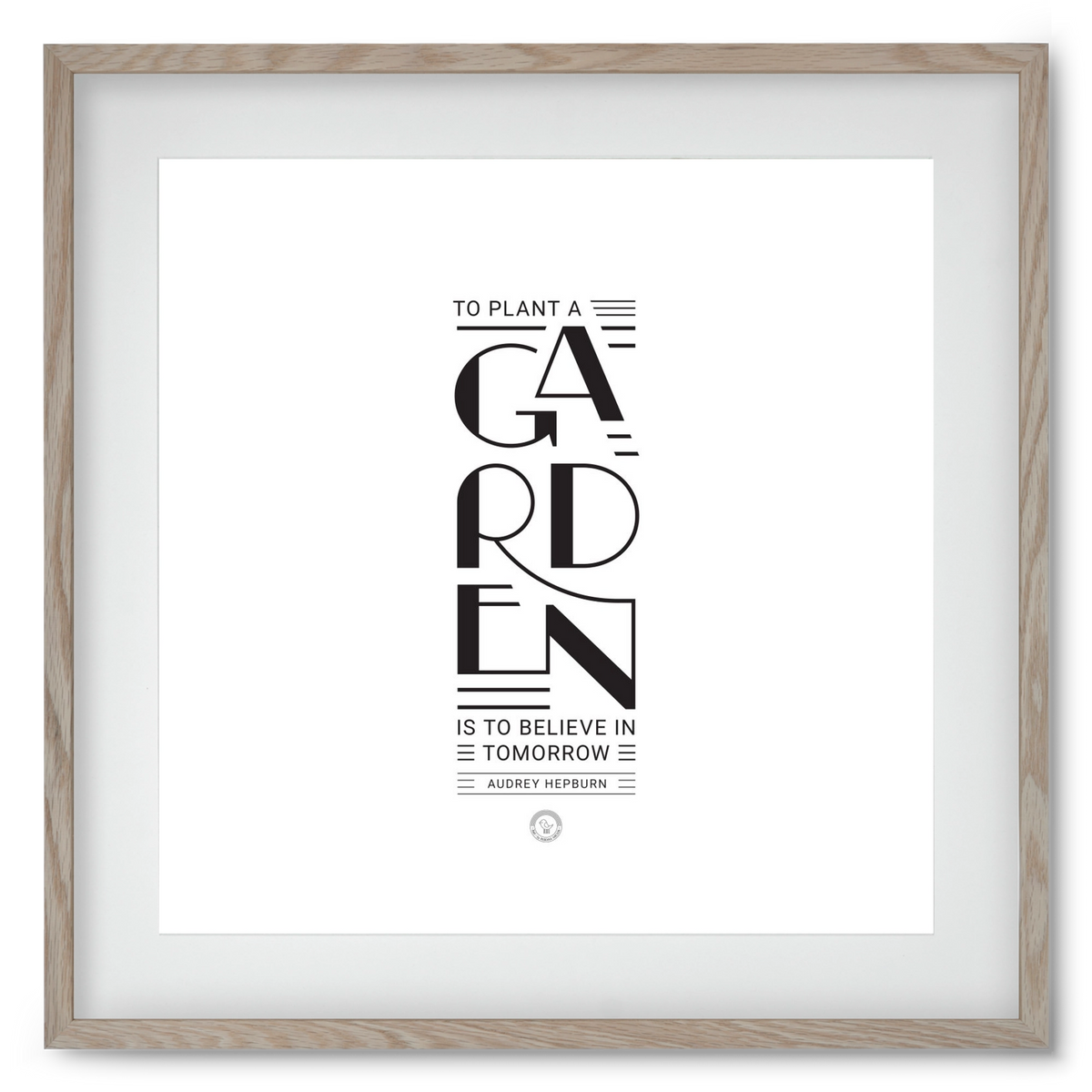 Garden, 50x50 cm (40x40 cm), Tölgy keret, paszpartuval