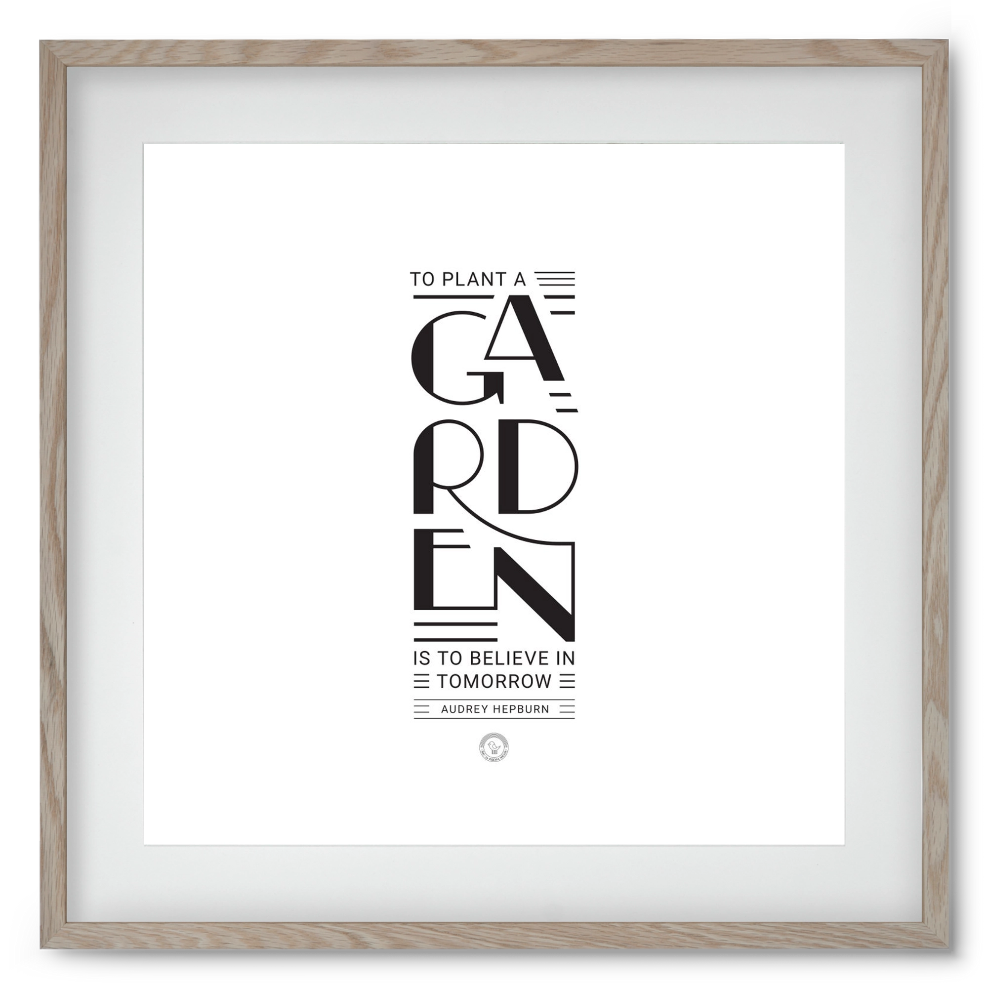 Garden, 50x50 cm (40x40 cm), Tölgy keret, paszpartuval