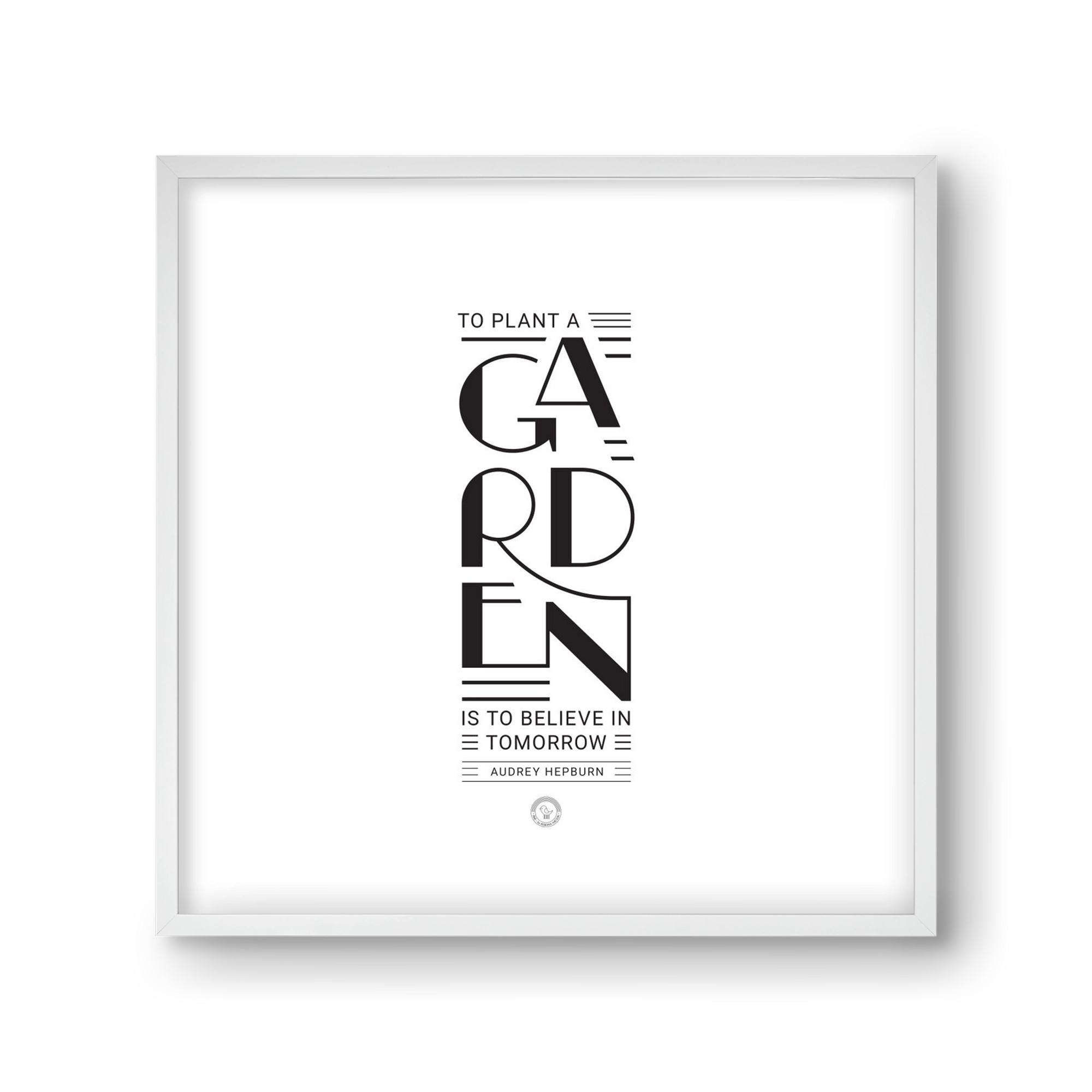 Garden, 30x30 cm (30x30 cm), Fehér keret