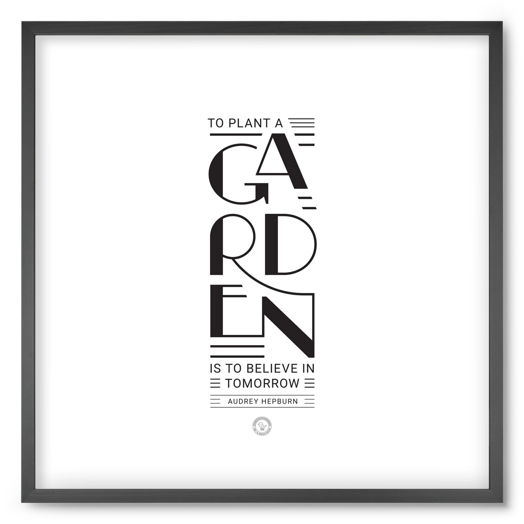 Garden, 50x50 cm (50x50 cm), Fekete keret