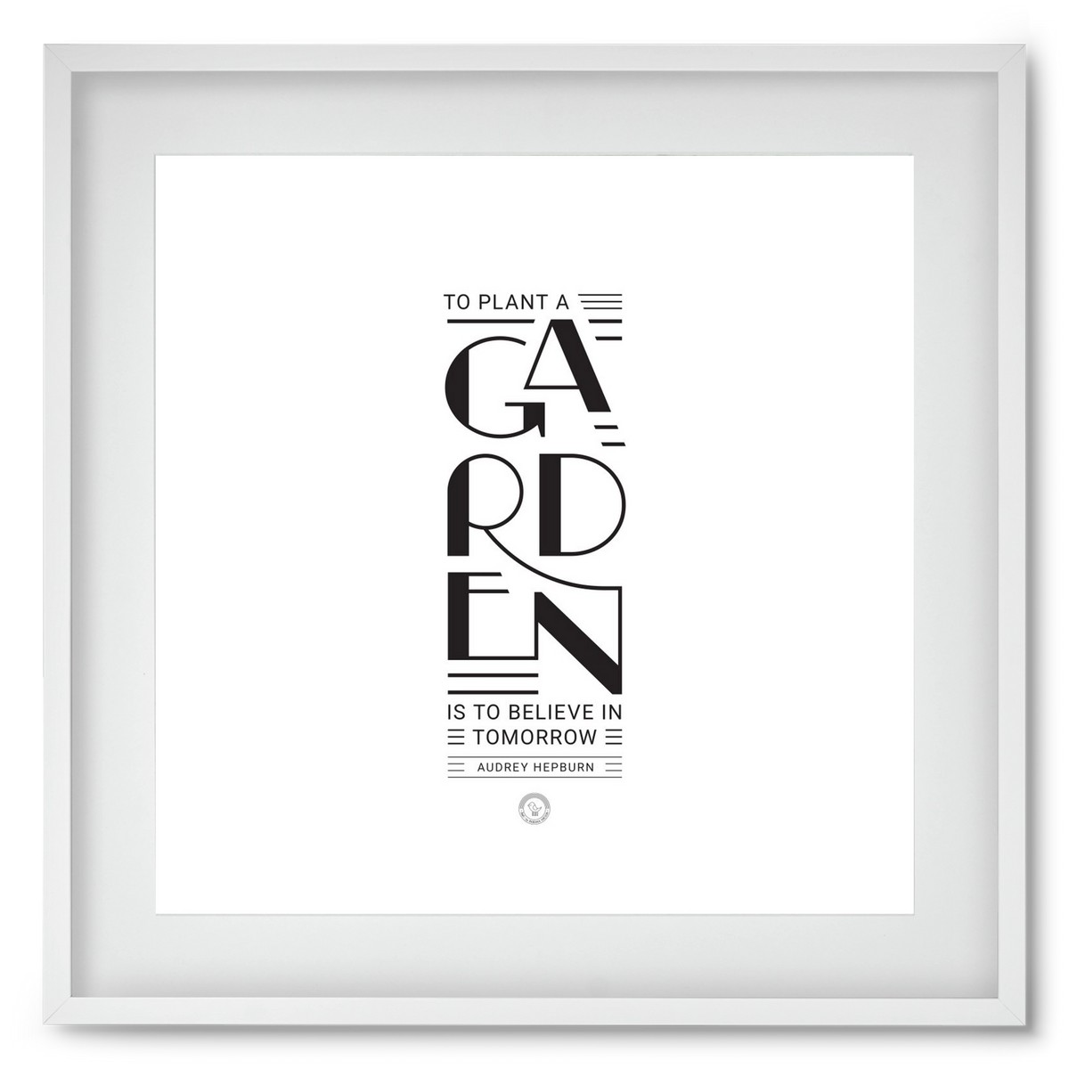 Garden, 50x50 cm (40x40 cm), Fehér keret, paszpartuval