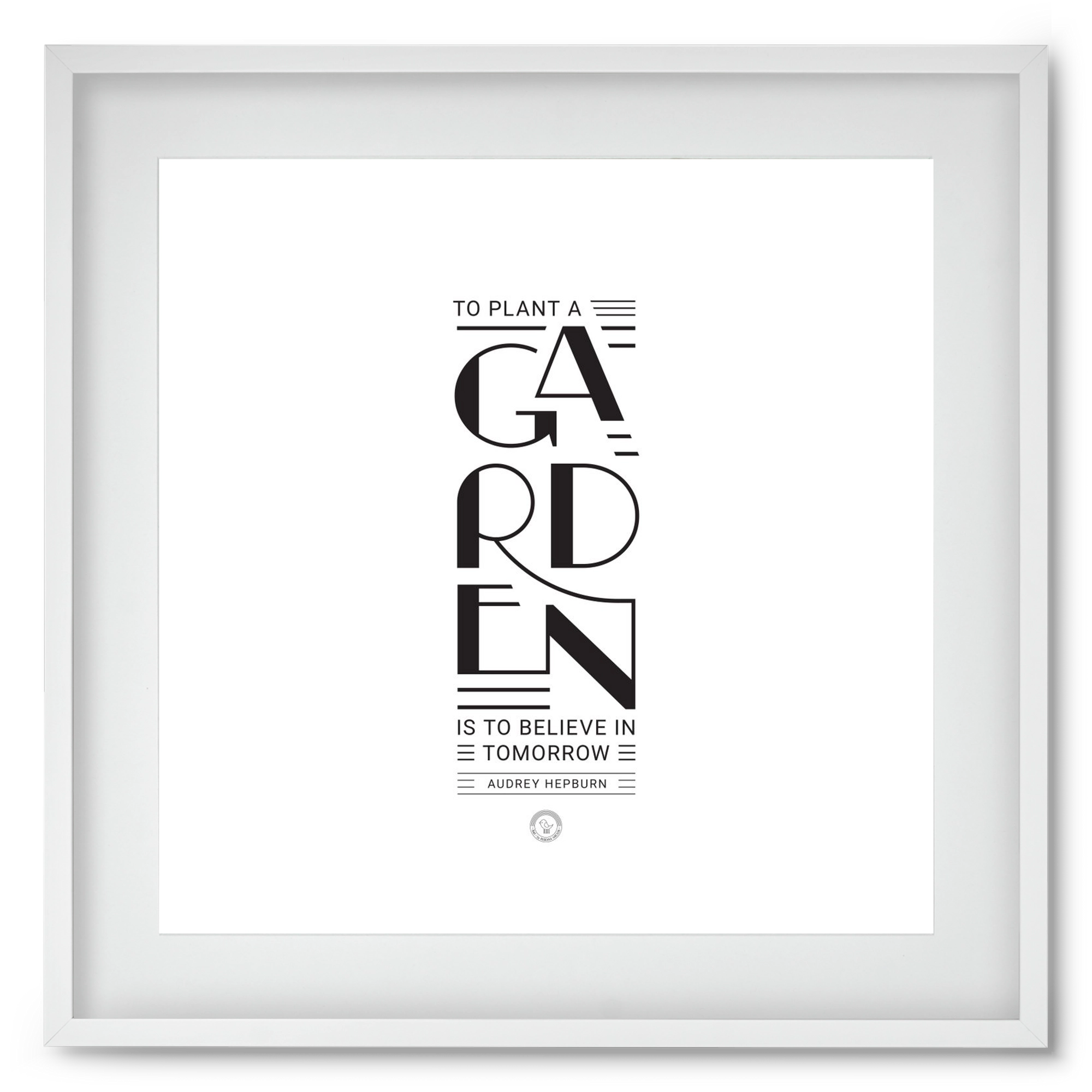 Garden, 50x50 cm (40x40 cm), Fehér keret, paszpartuval