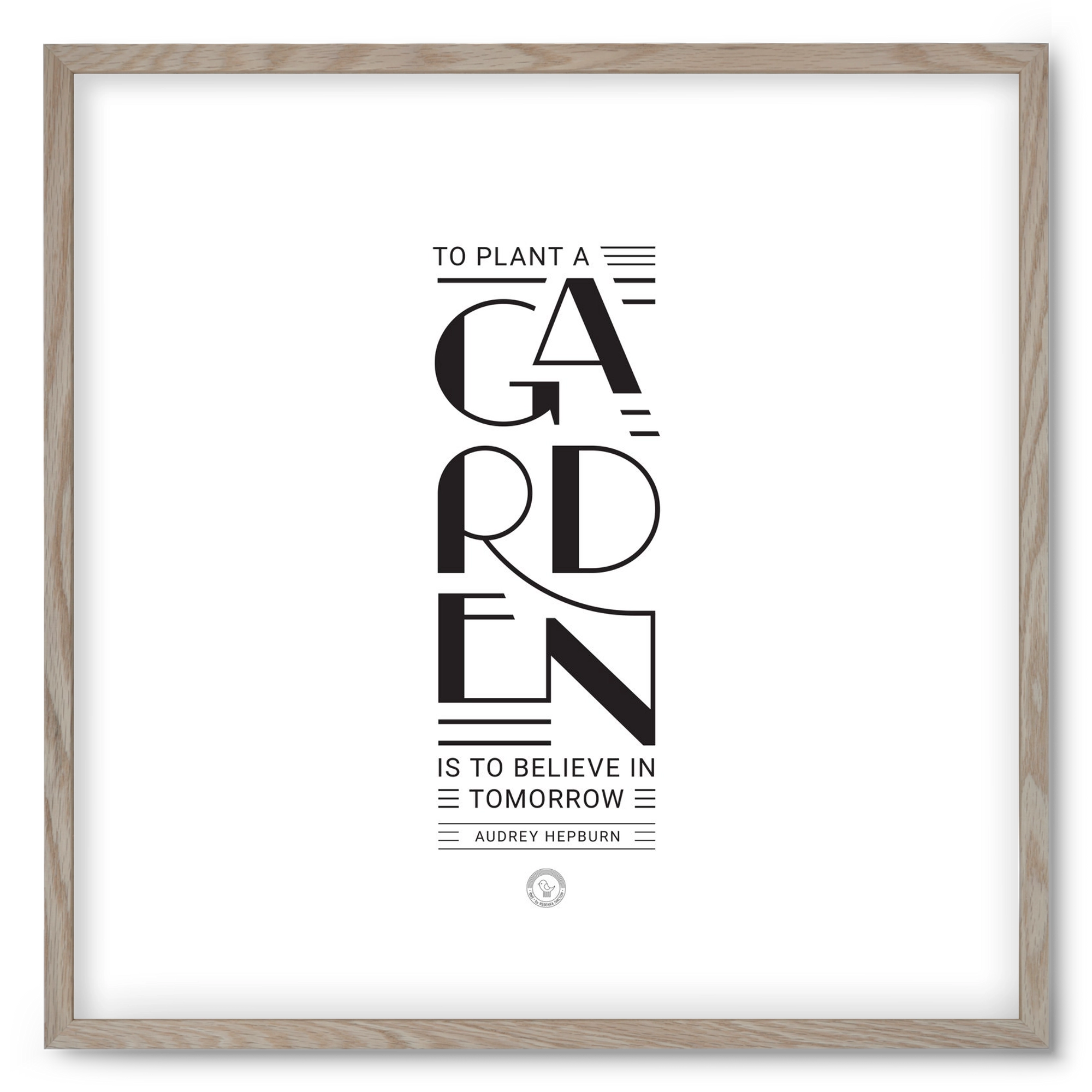 Garden, 50x50 cm (50x50 cm), Tölgy keret