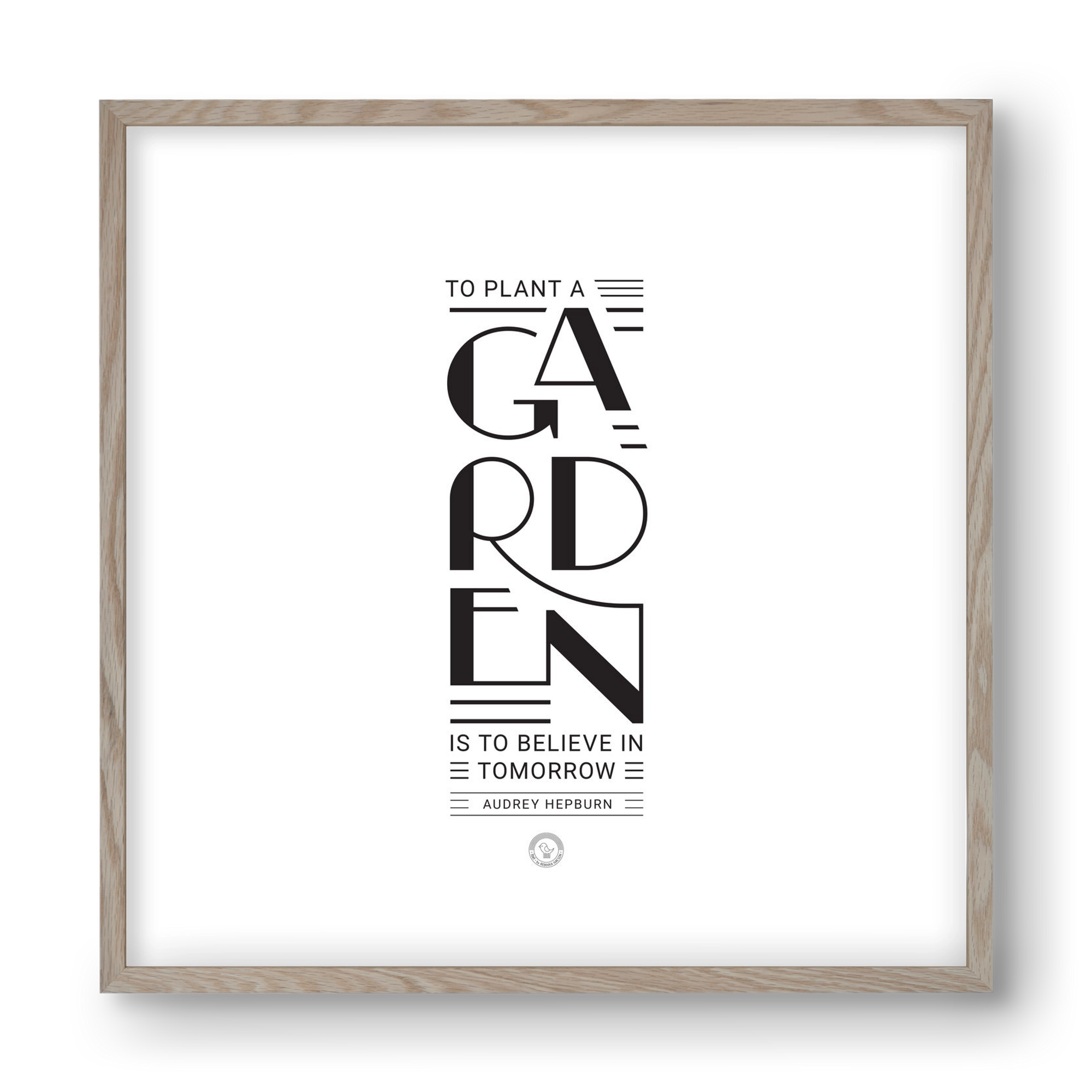 Garden, 40x40 cm (40x40 cm), Tölgy keret