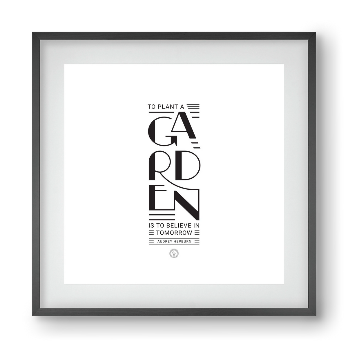 Garden, 40x40 cm (30x30 cm), Fekete keret, paszpartuval