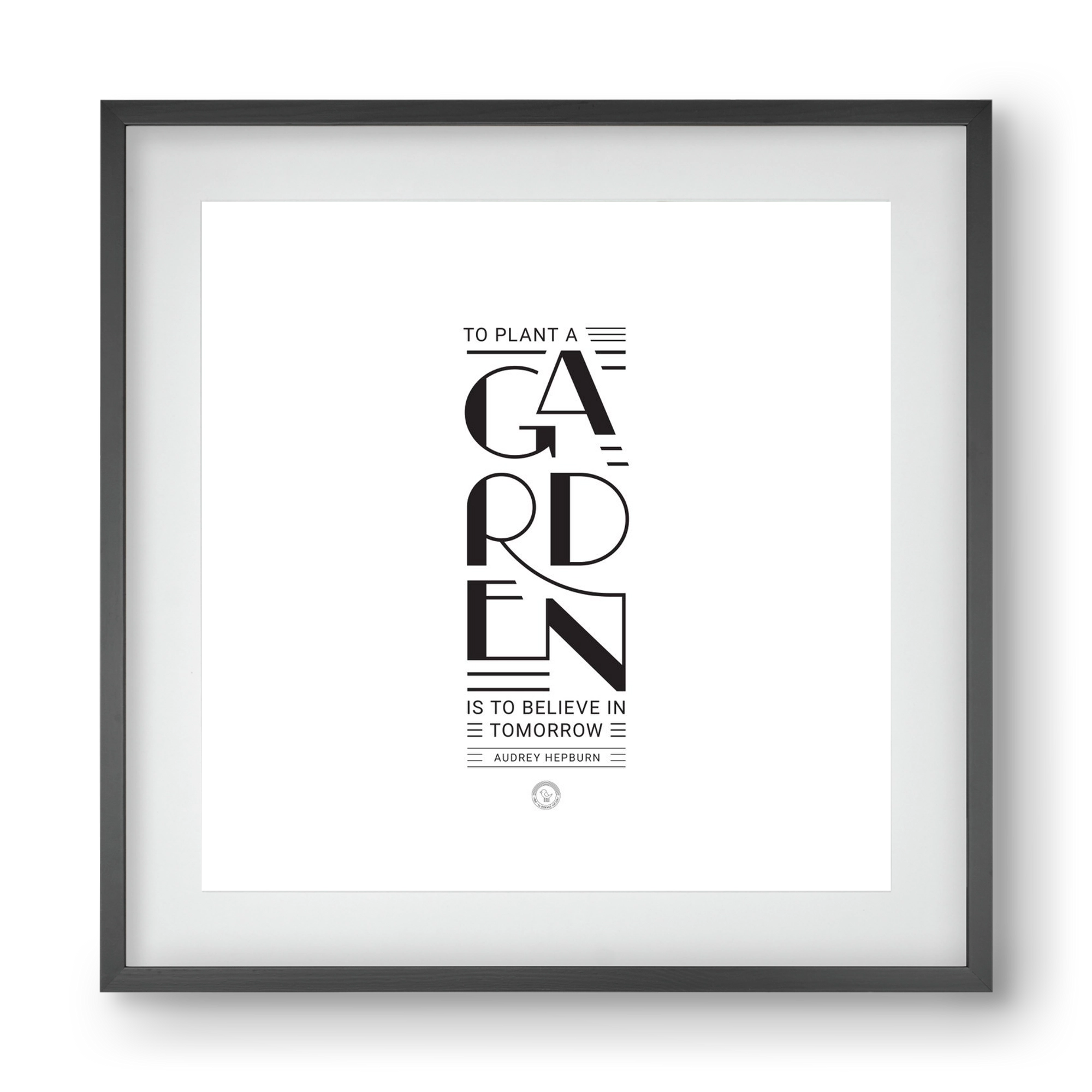 Garden, 40x40 cm (30x30 cm), Fekete keret, paszpartuval