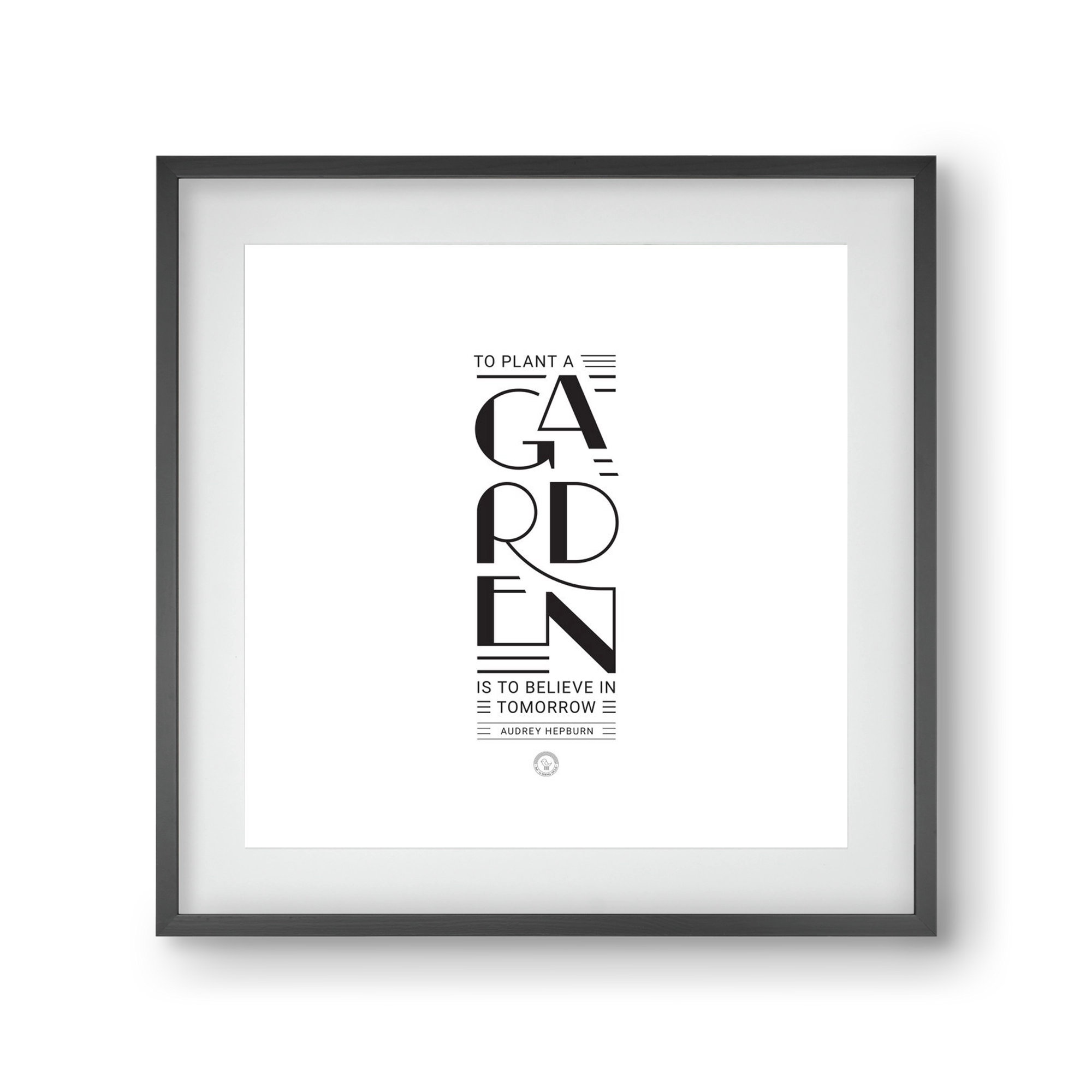 Garden, 30x30 cm (20x20 cm), Fekete keret, paszpartuval