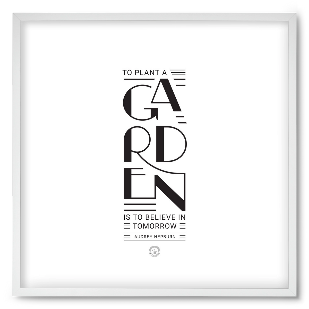 Garden, 50x50 cm (50x50 cm), Fehér keret