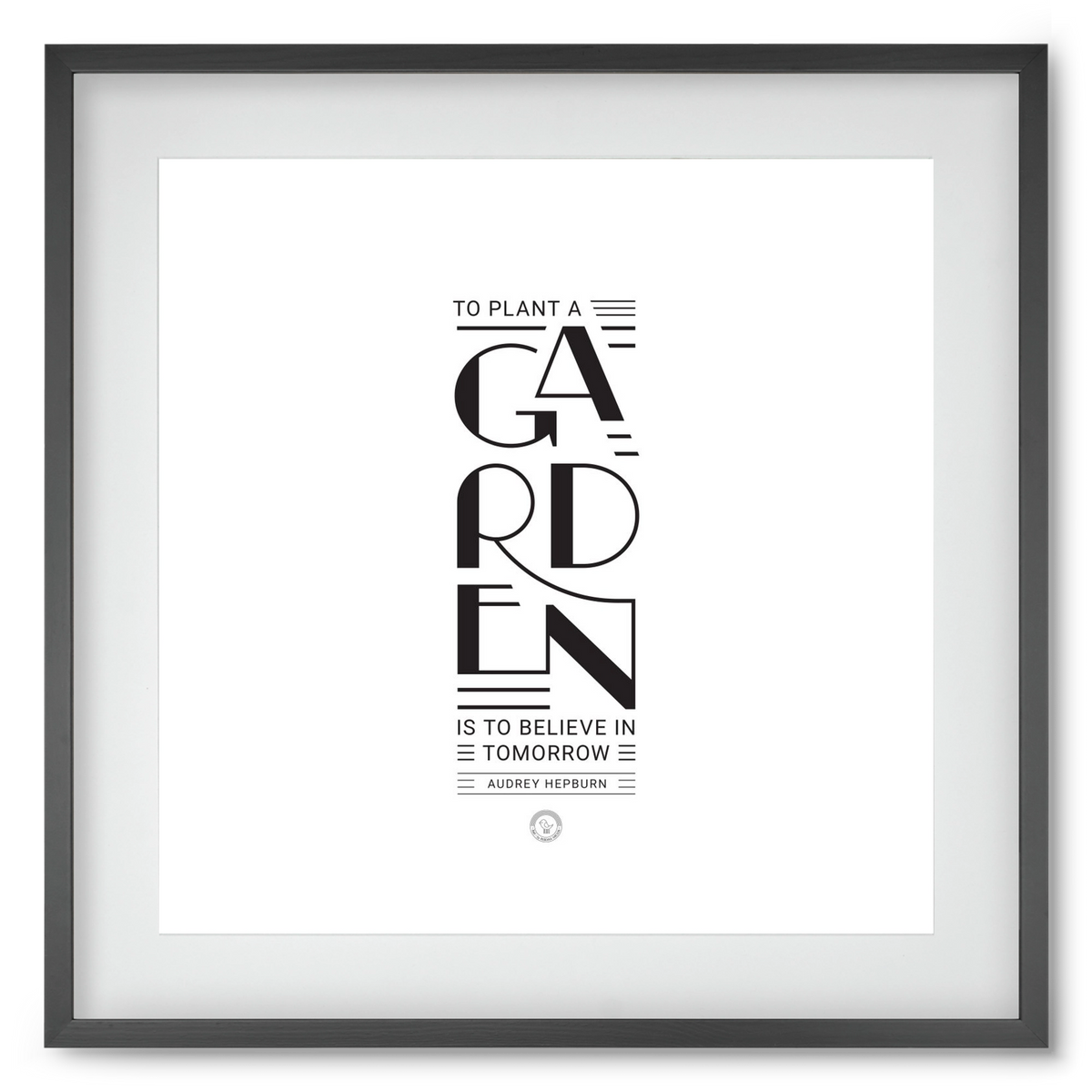 Garden, 50x50 cm (40x40 cm), Fekete keret, paszpartuval