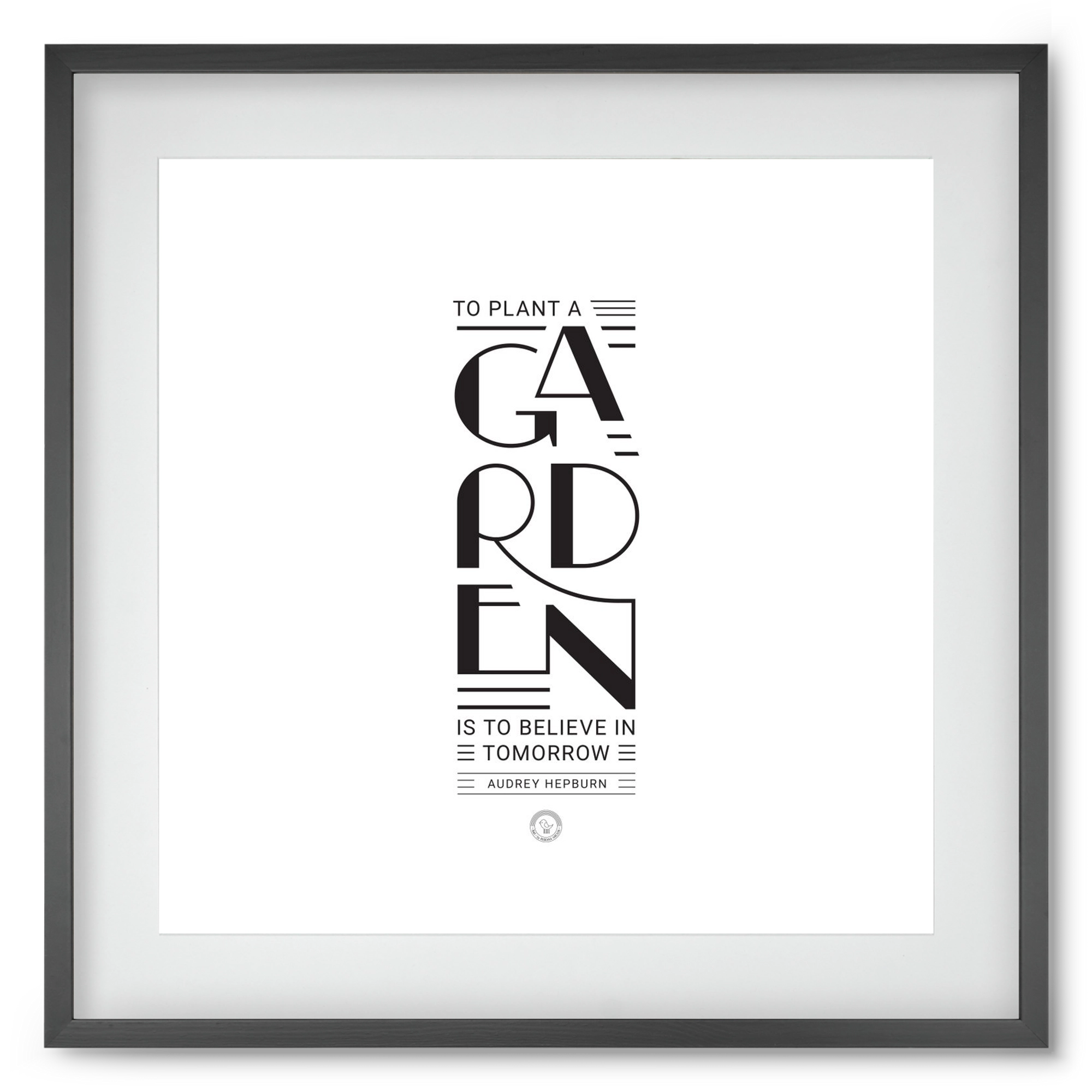 Garden, 50x50 cm (40x40 cm), Fekete keret, paszpartuval