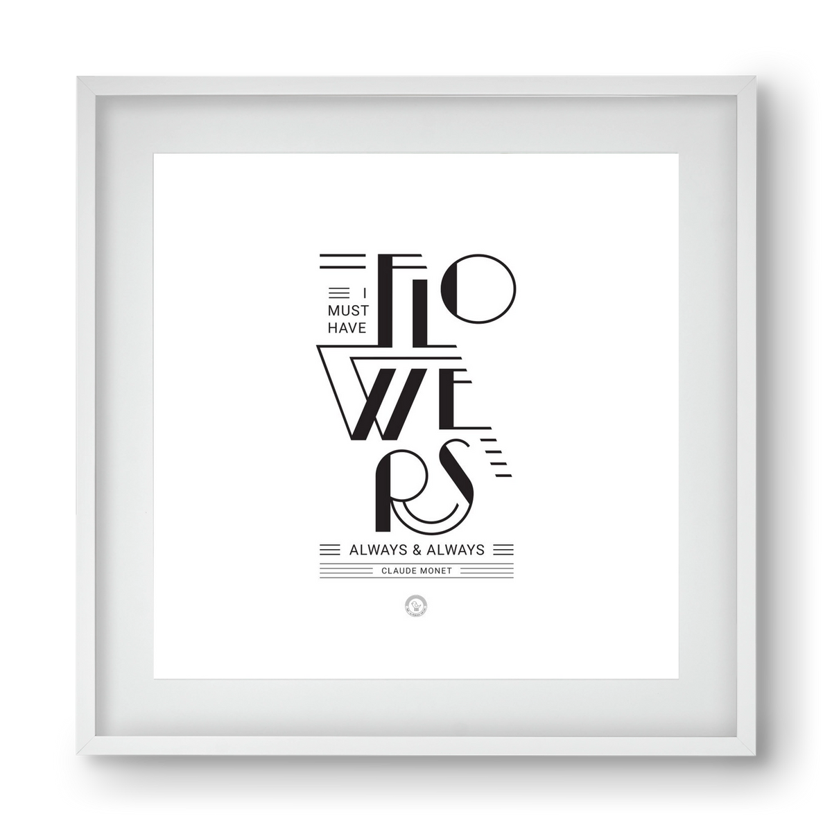 FLOWERS, 40x40 cm (30x30 cm), Fehér keret, paszpartuval