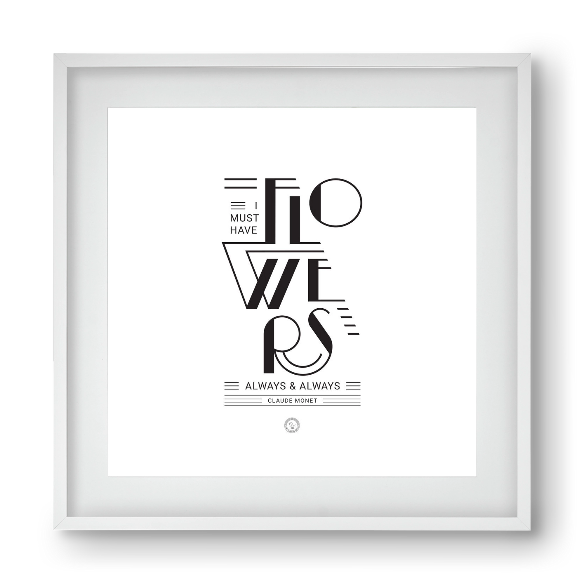 FLOWERS, 40x40 cm (30x30 cm), Fehér keret, paszpartuval