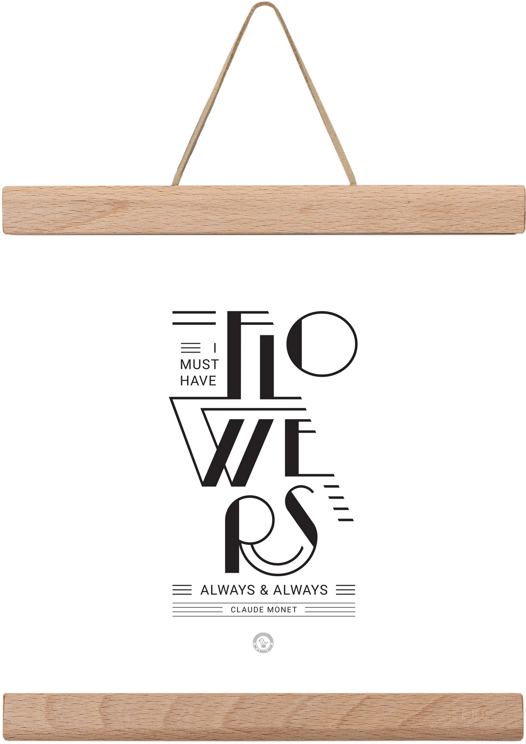 FLOWERS, 20x20 cm (20x20 cm), Tölgy akasztó