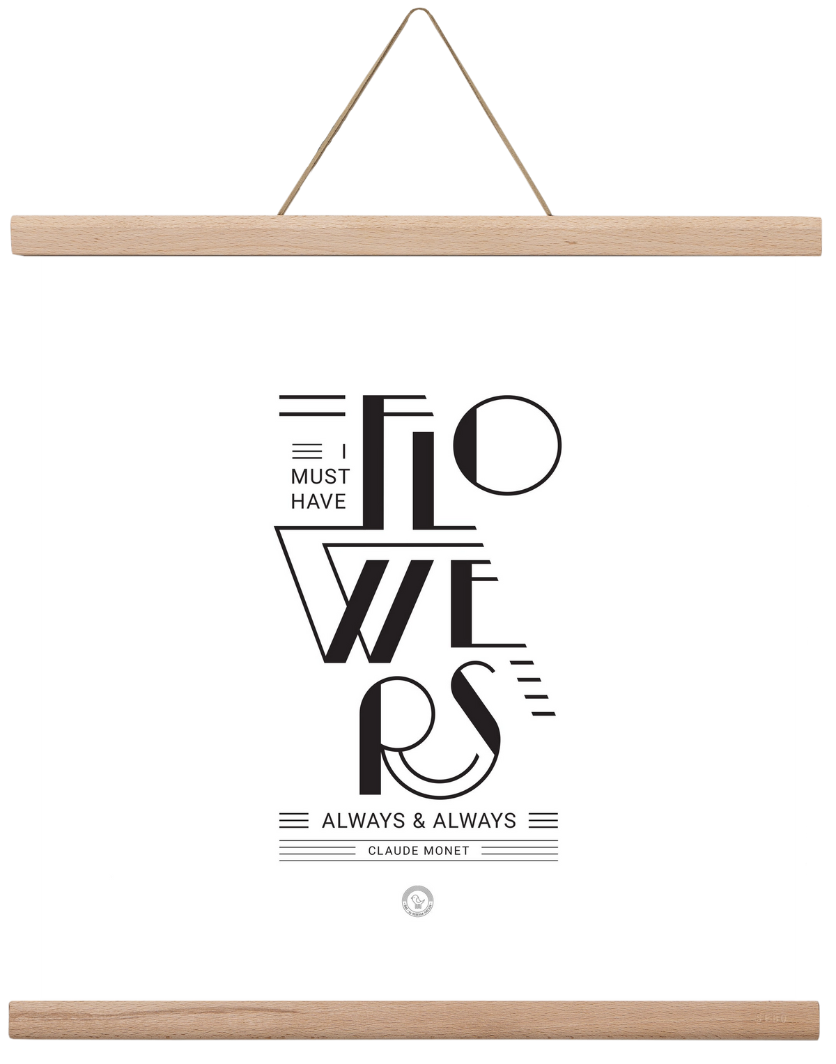 FLOWERS, 40x40 cm (40x40 cm), Tölgy akasztó