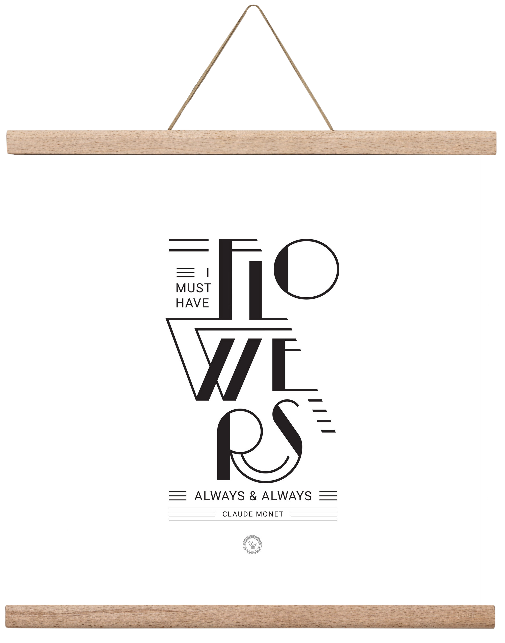 FLOWERS, 40x40 cm (40x40 cm), Tölgy akasztó