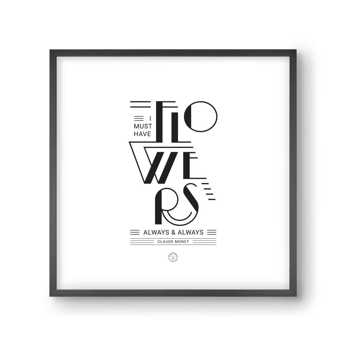 FLOWERS, 30x30 cm (30x30 cm), Fekete keret