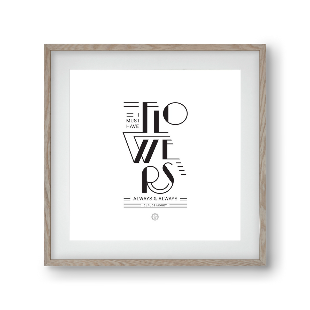 FLOWERS, 30x30 cm (20x20 cm), Tölgy keret, paszpartuval