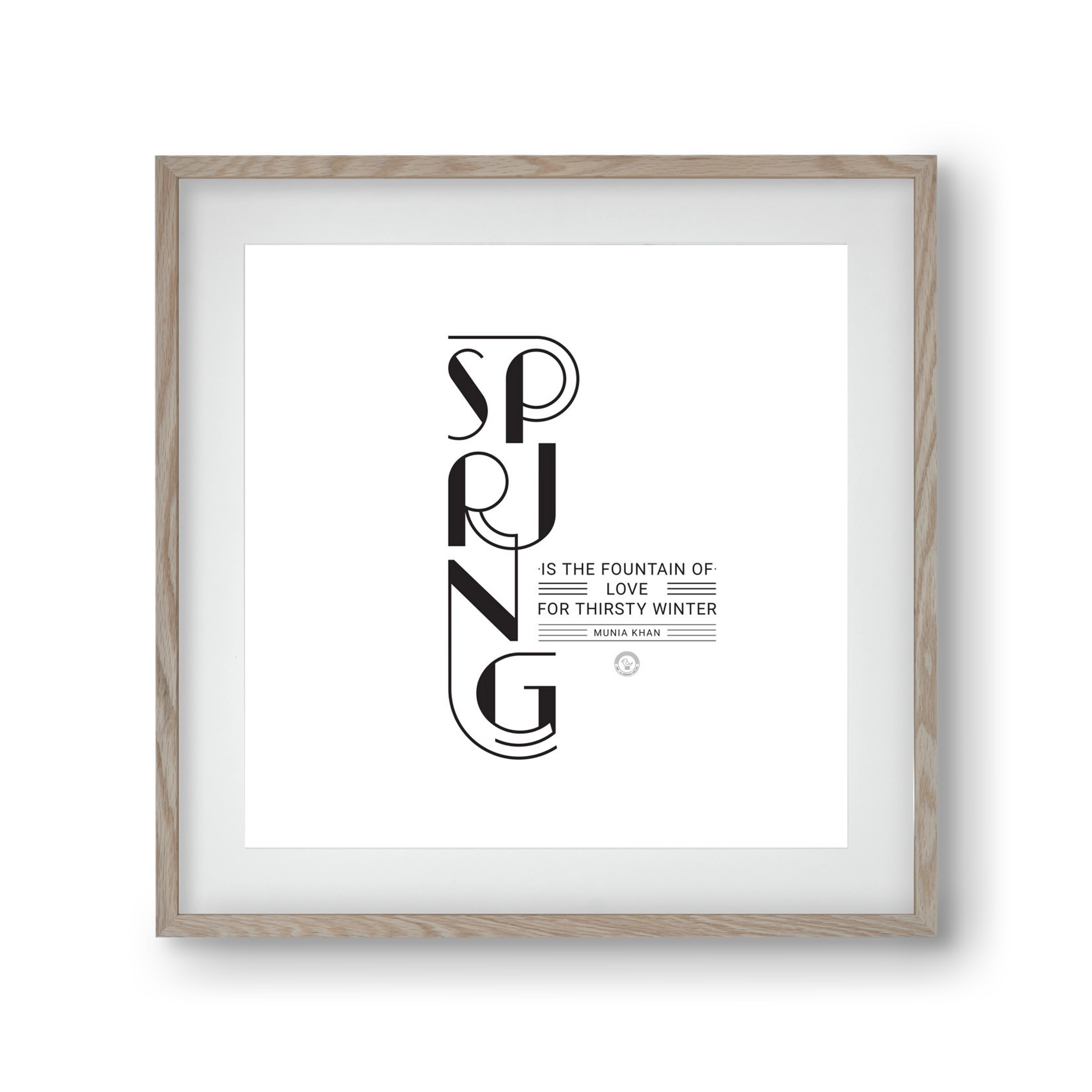 Spring, 30x30 cm (20x20 cm), Tölgy keret, paszpartuval