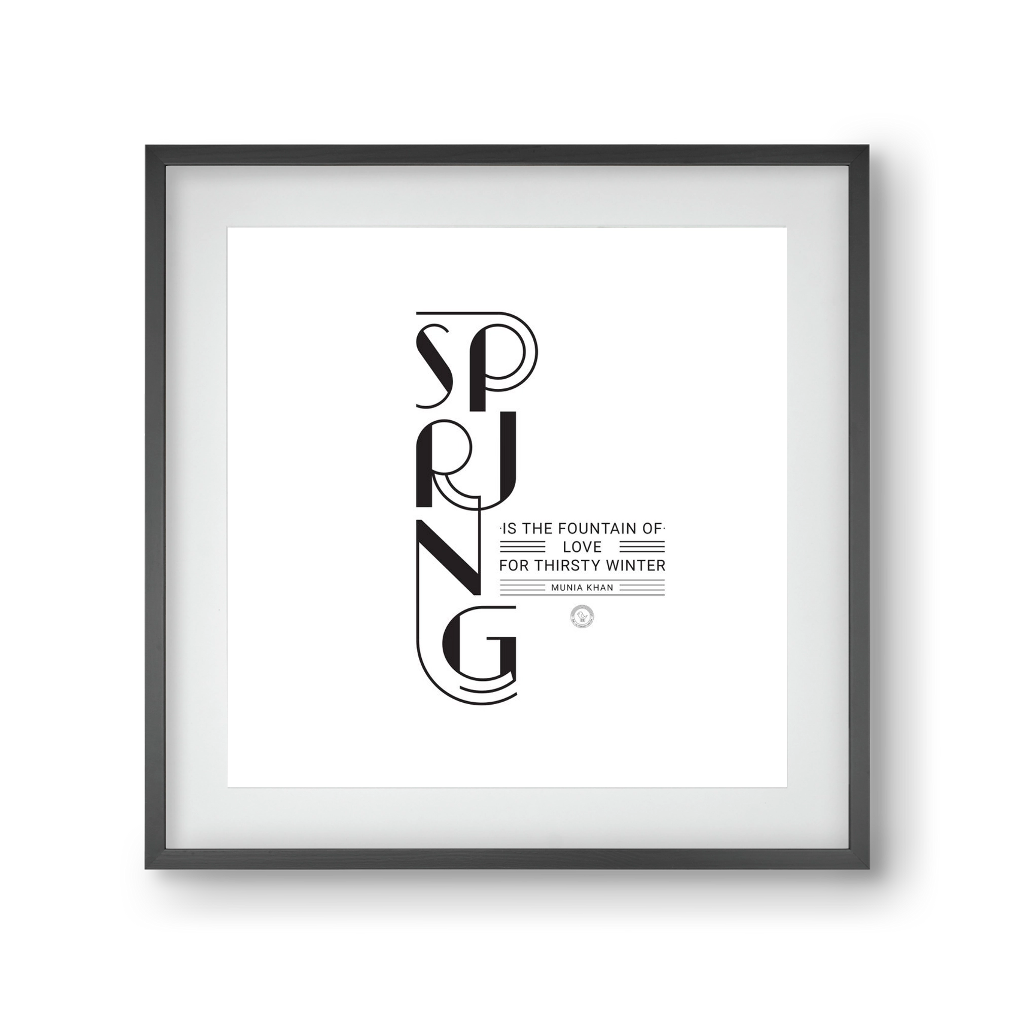 Spring, 30x30 cm (20x20 cm), Fekete keret, paszpartuval