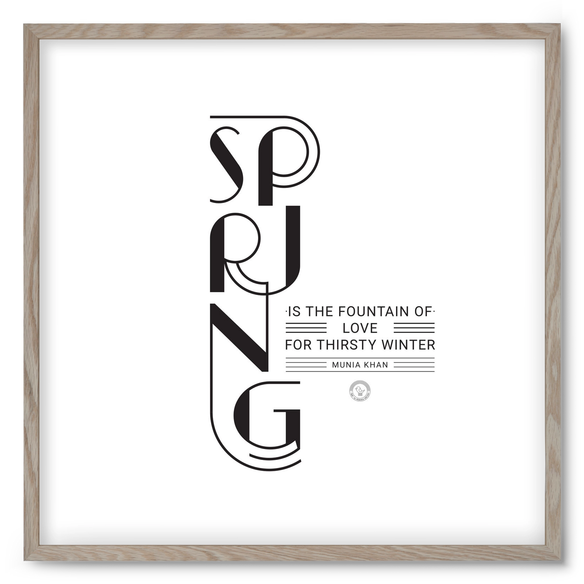 Spring, 50x50 cm (50x50 cm), Tölgy keret