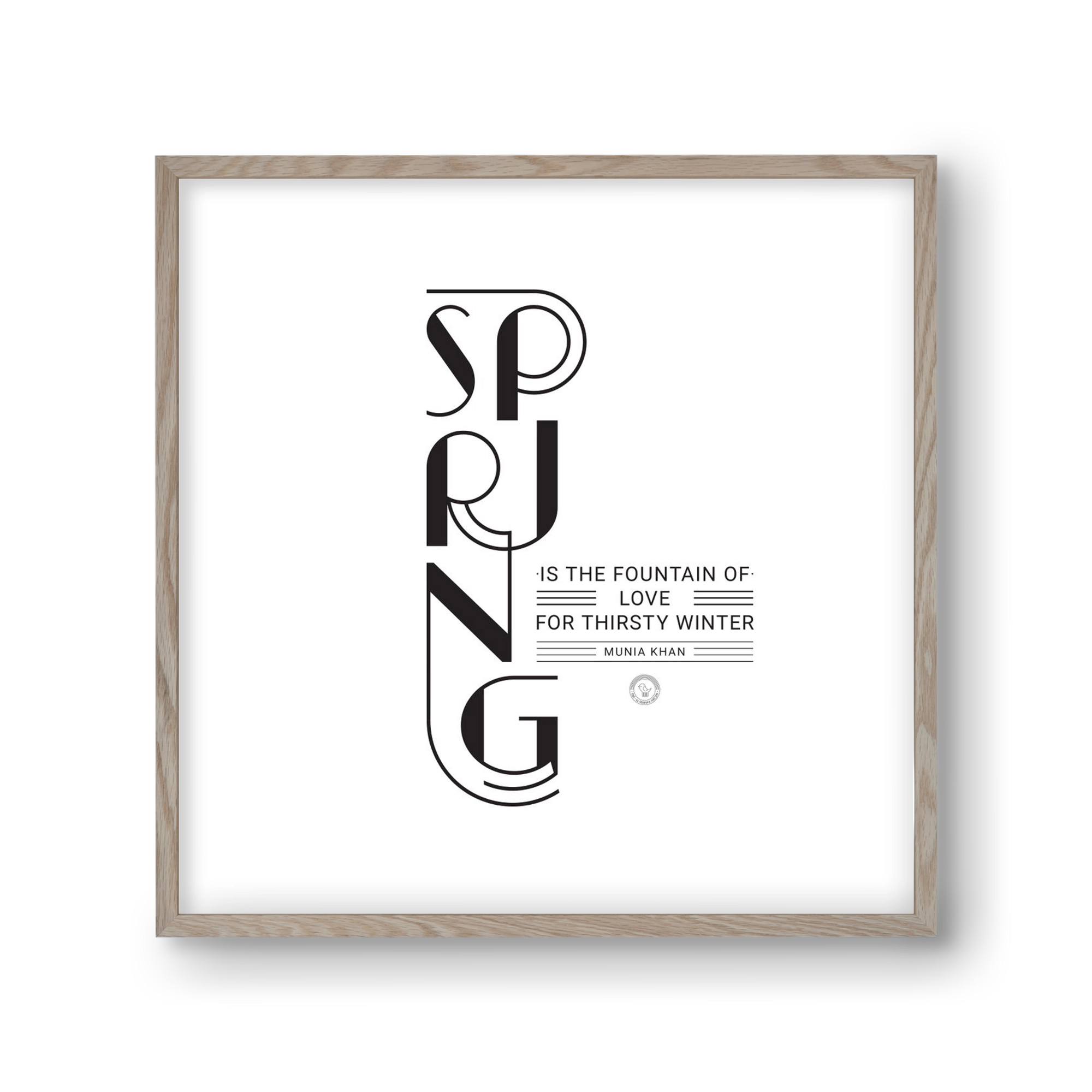 Spring, 30x30 cm (30x30 cm), Tölgy keret