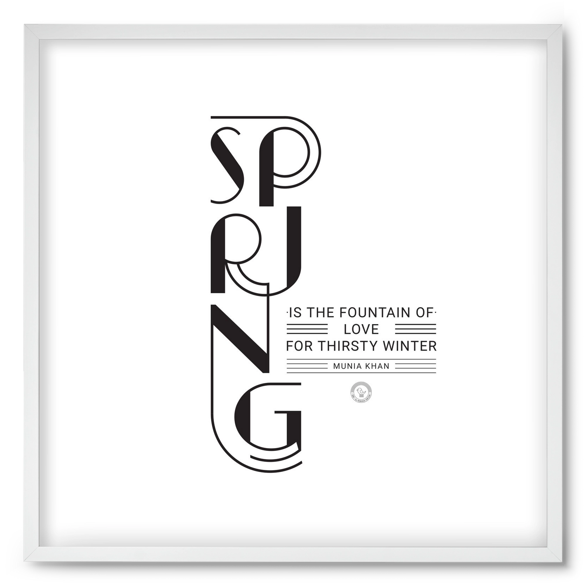 Spring, 50x50 cm (50x50 cm), Fehér keret