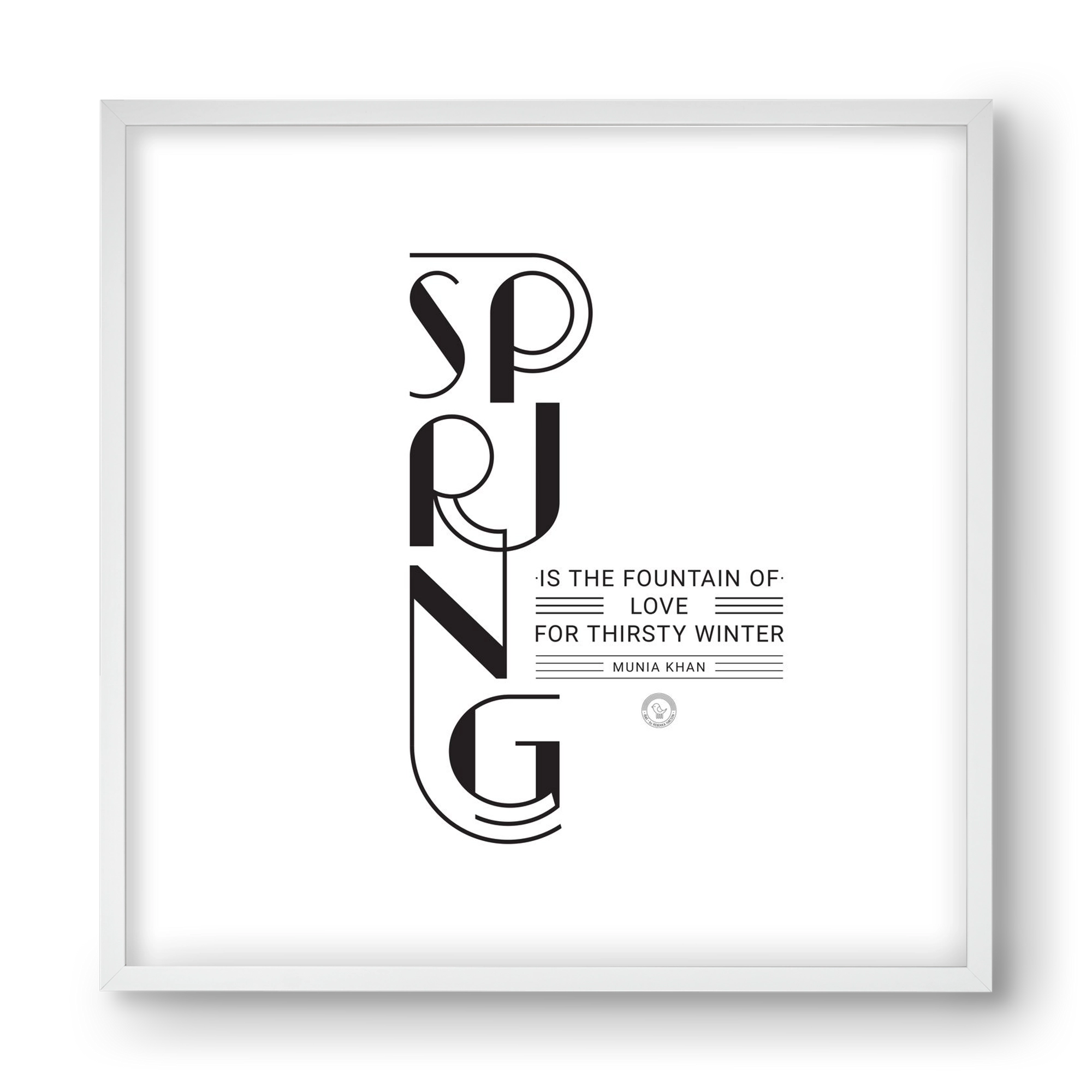 Spring, 40x40 cm (40x40 cm), Fehér keret