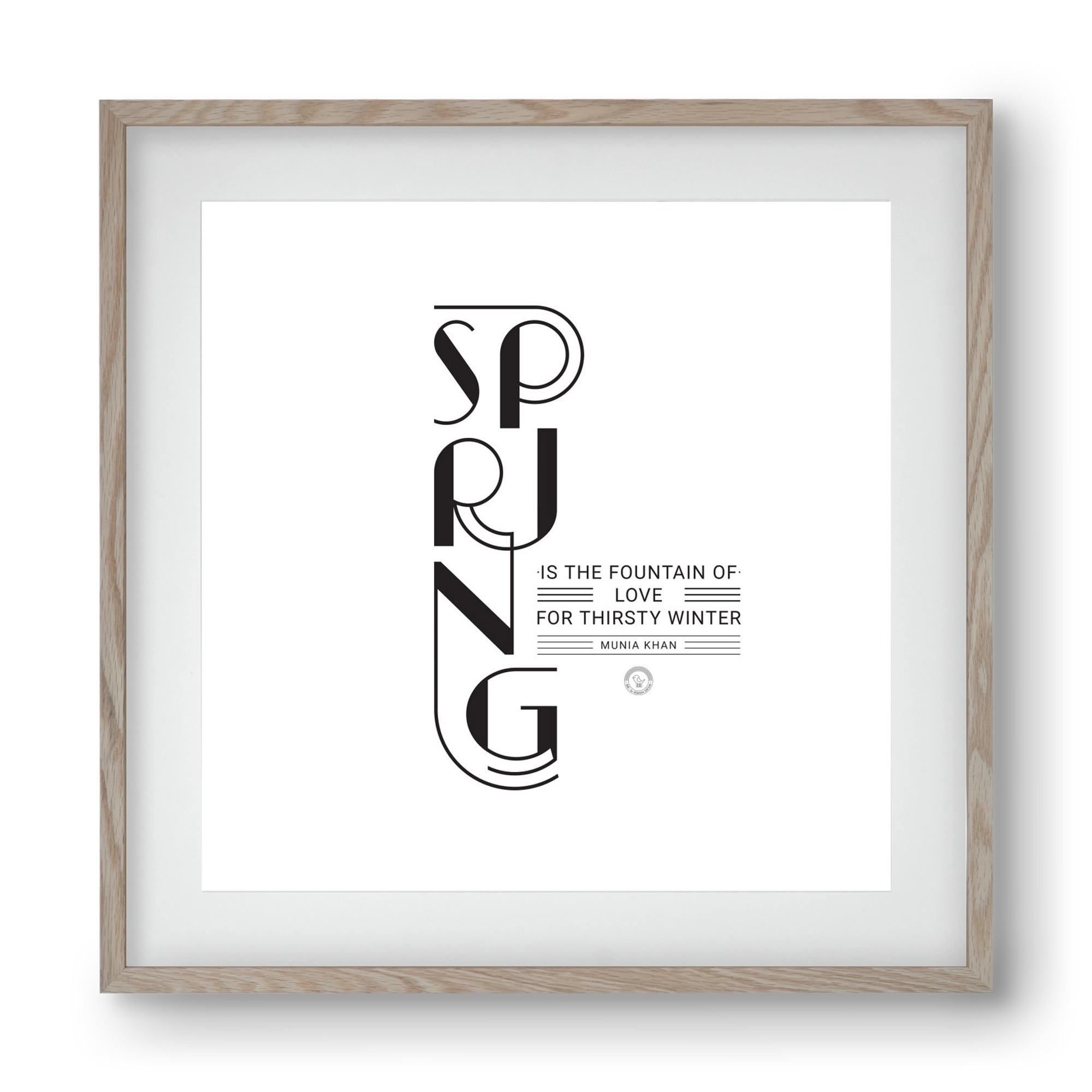 Spring, 40x40 cm (30x30 cm), Tölgy keret, paszpartuval