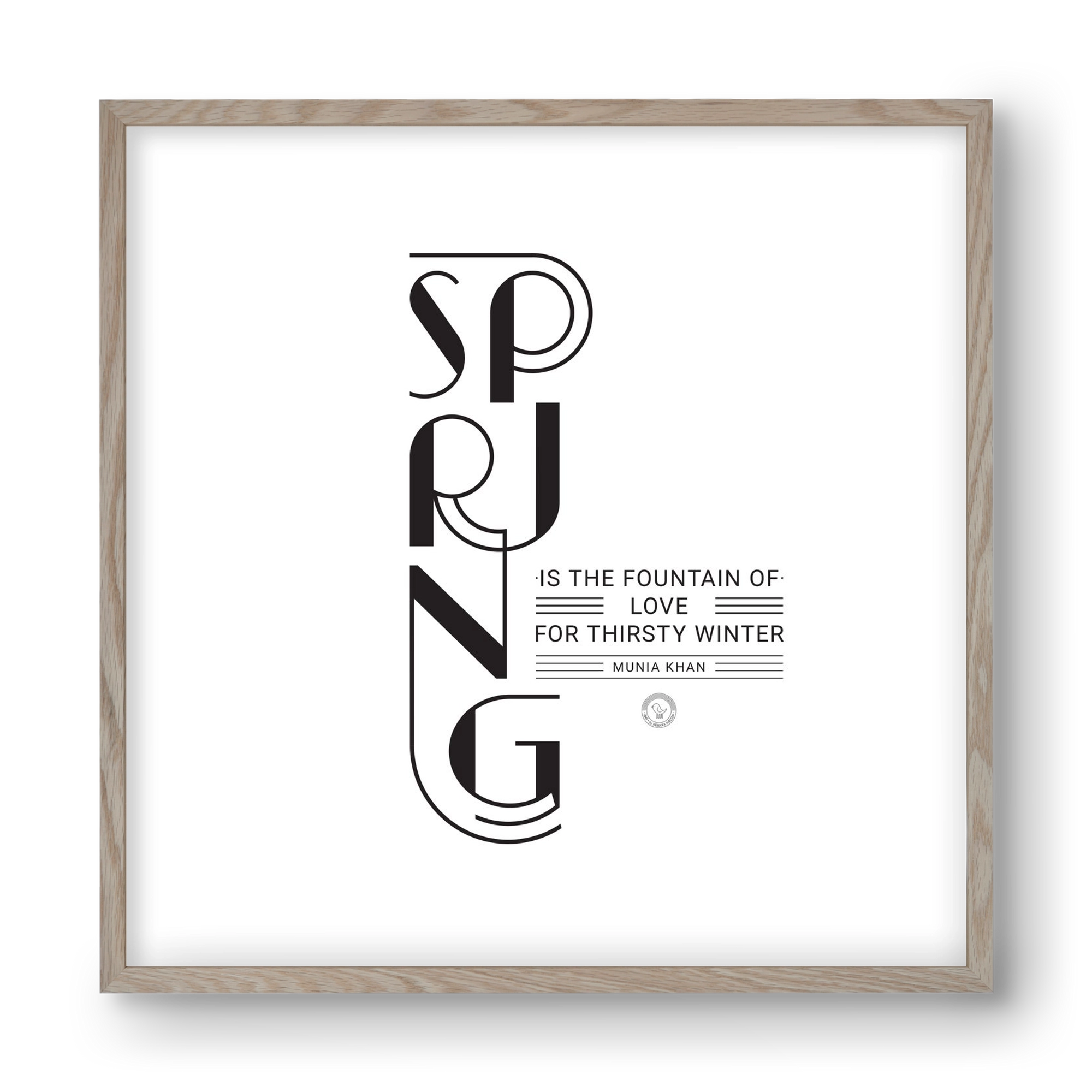 Spring, 40x40 cm (40x40 cm), Tölgy keret