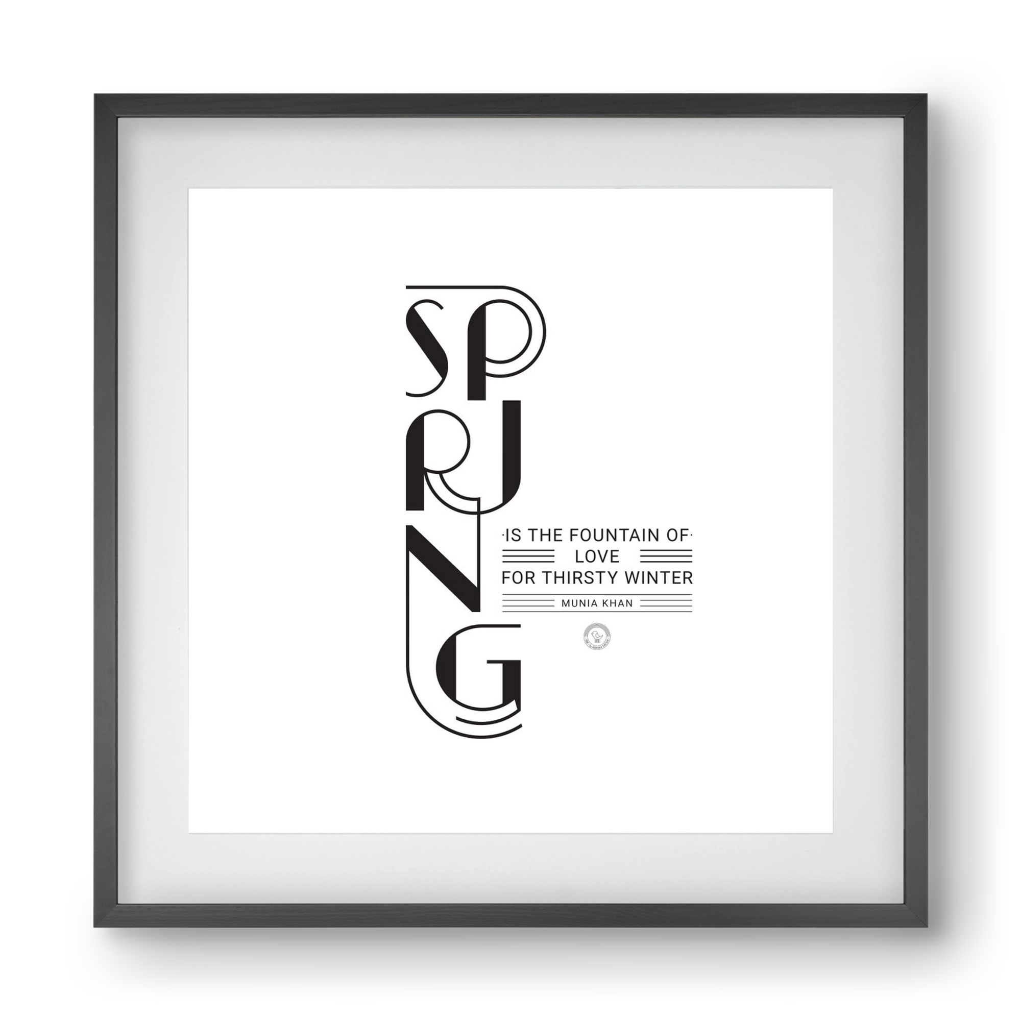 Spring, 40x40 cm (30x30 cm), Fekete keret, paszpartuval