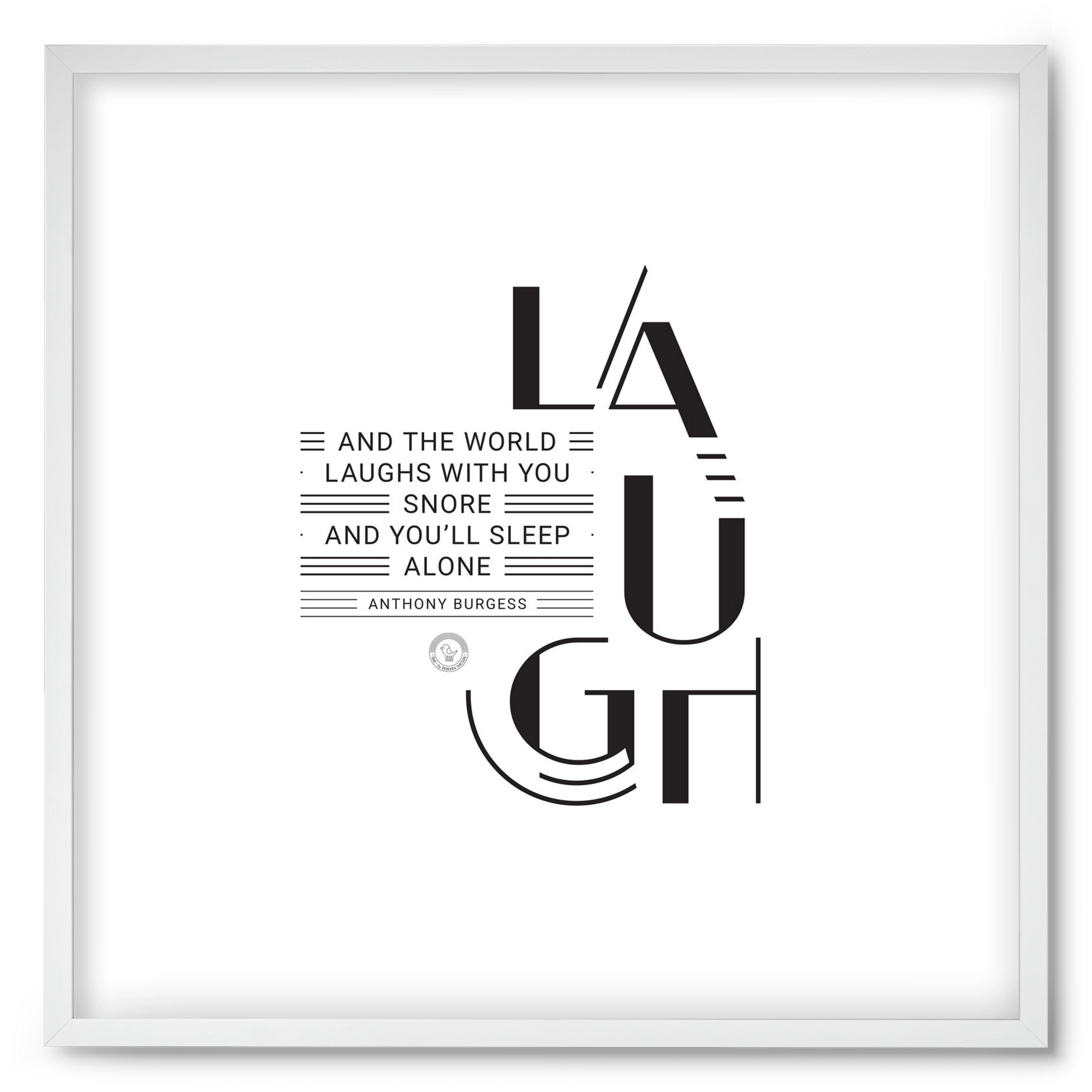 Laugh, 50x50 cm (50x50 cm), Fehér keret